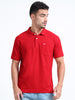 Men's Cotton Red Polo T-shirt