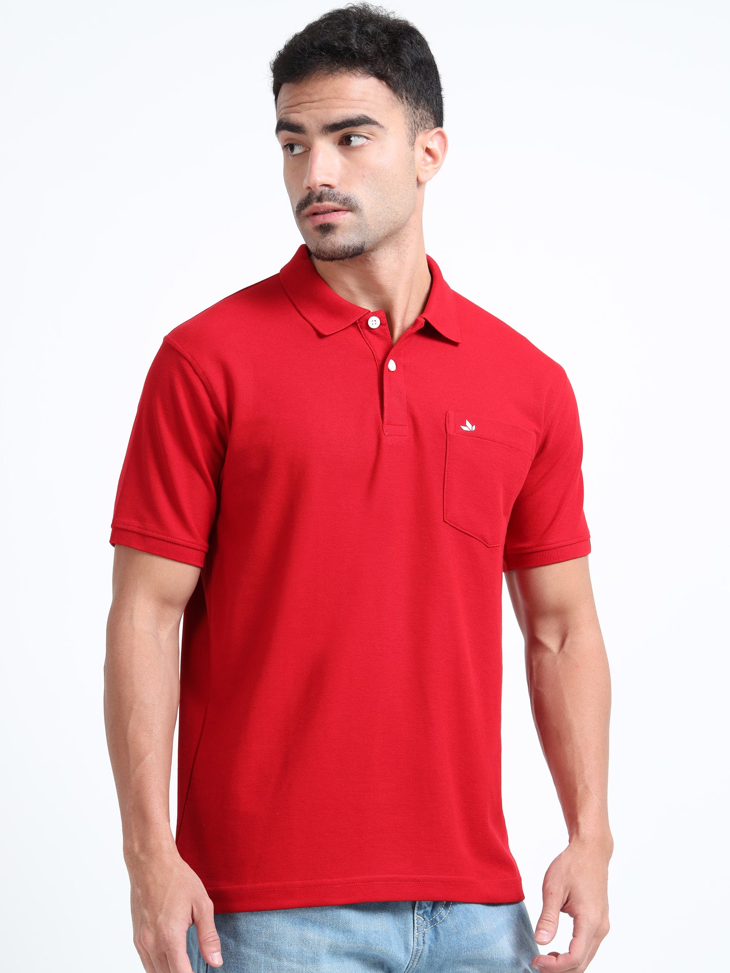 Men's Cotton BRICK RED Polo T-shirt