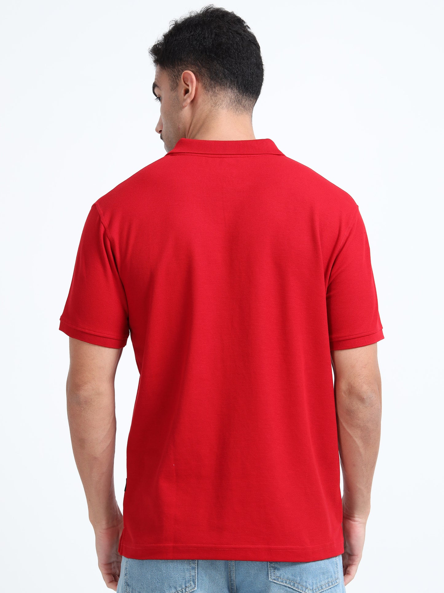 Men's Cotton Red Polo T-shirt