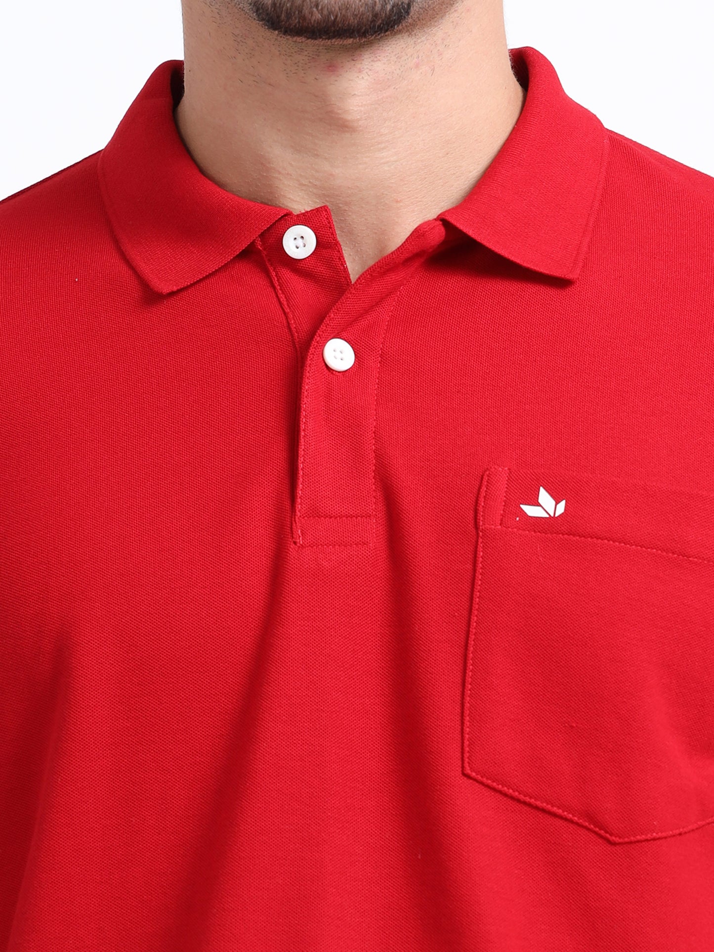 Men's Cotton Red Polo T-shirt