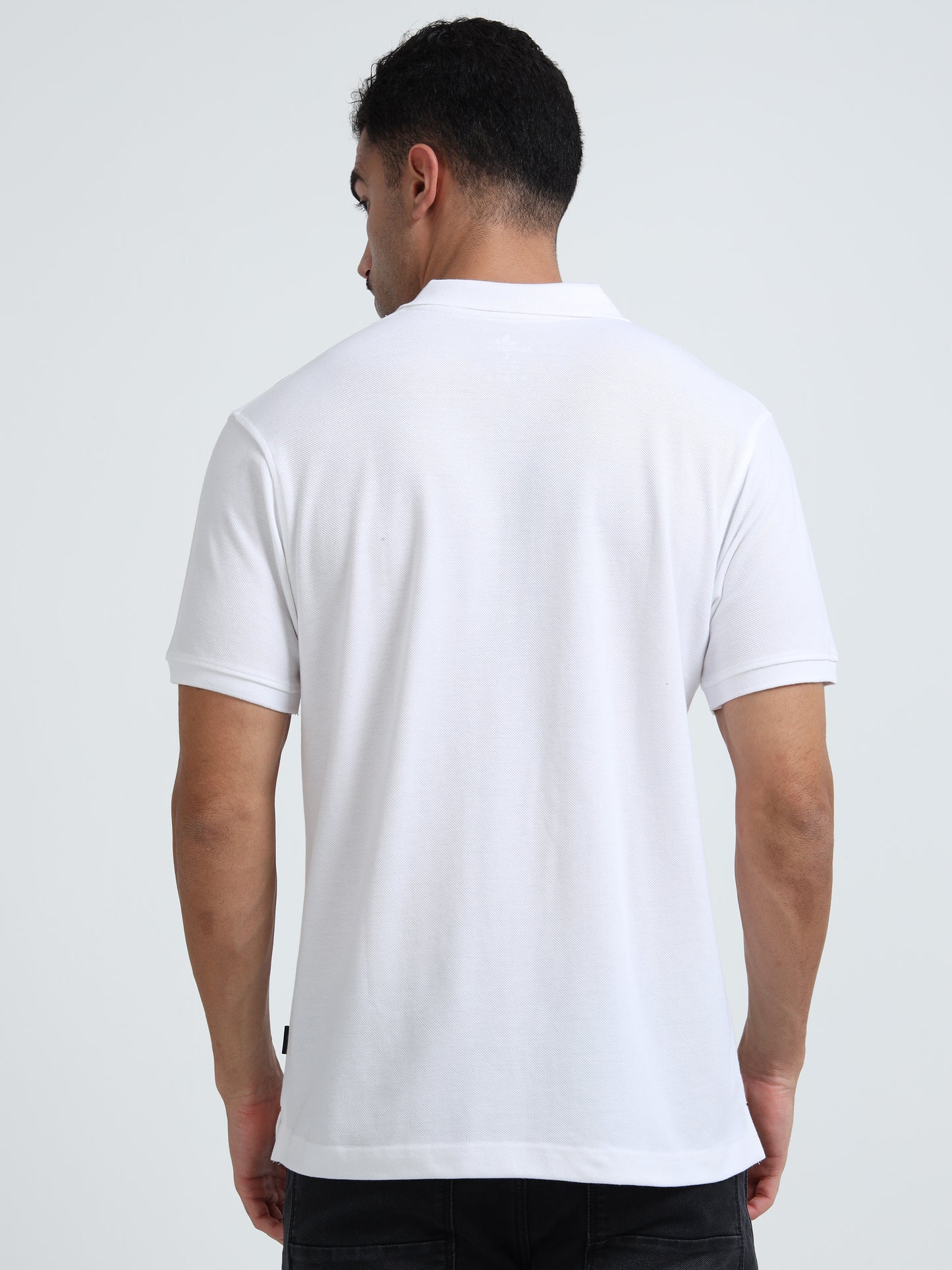 Men's Cotton White Polo T-shirt
