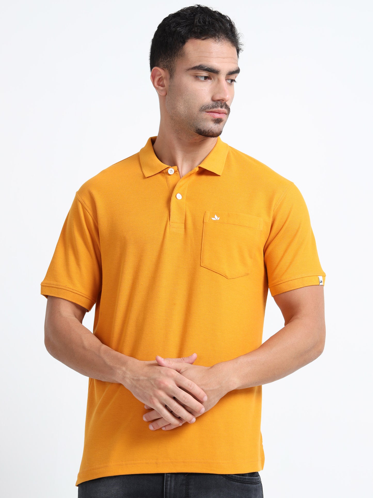 Men's Cotton Mustard Polo T-shirt