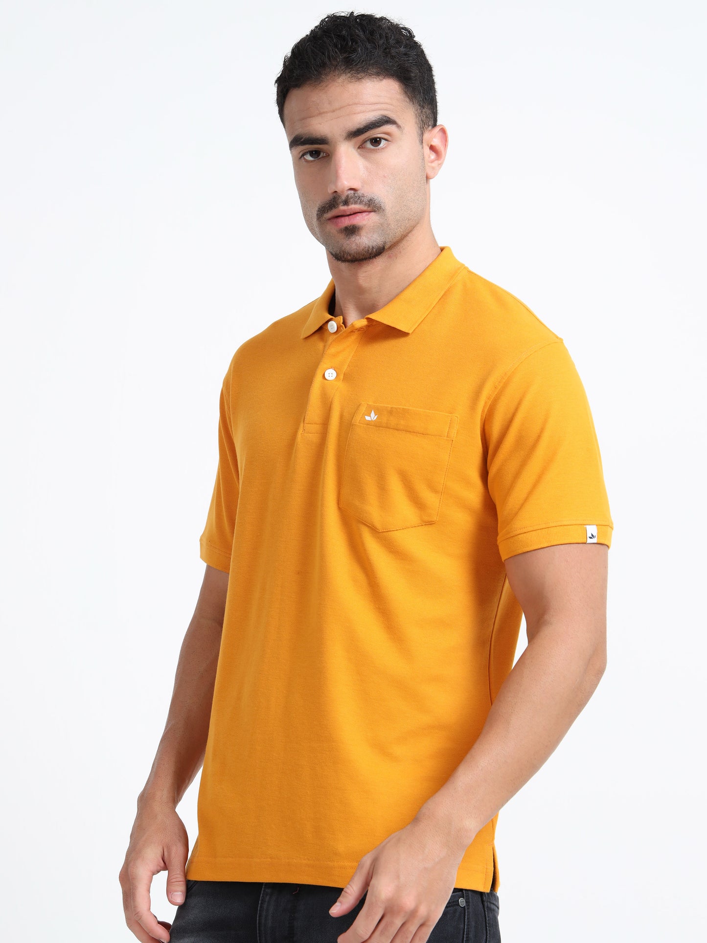 Men's Cotton Mustard Polo T-shirt