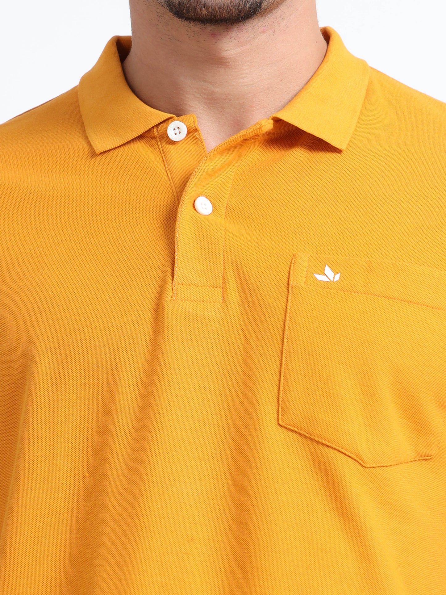 Men's Cotton Mustard Polo T-shirt
