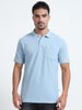 Men's Cotton Sky Blue Polo T-shirt