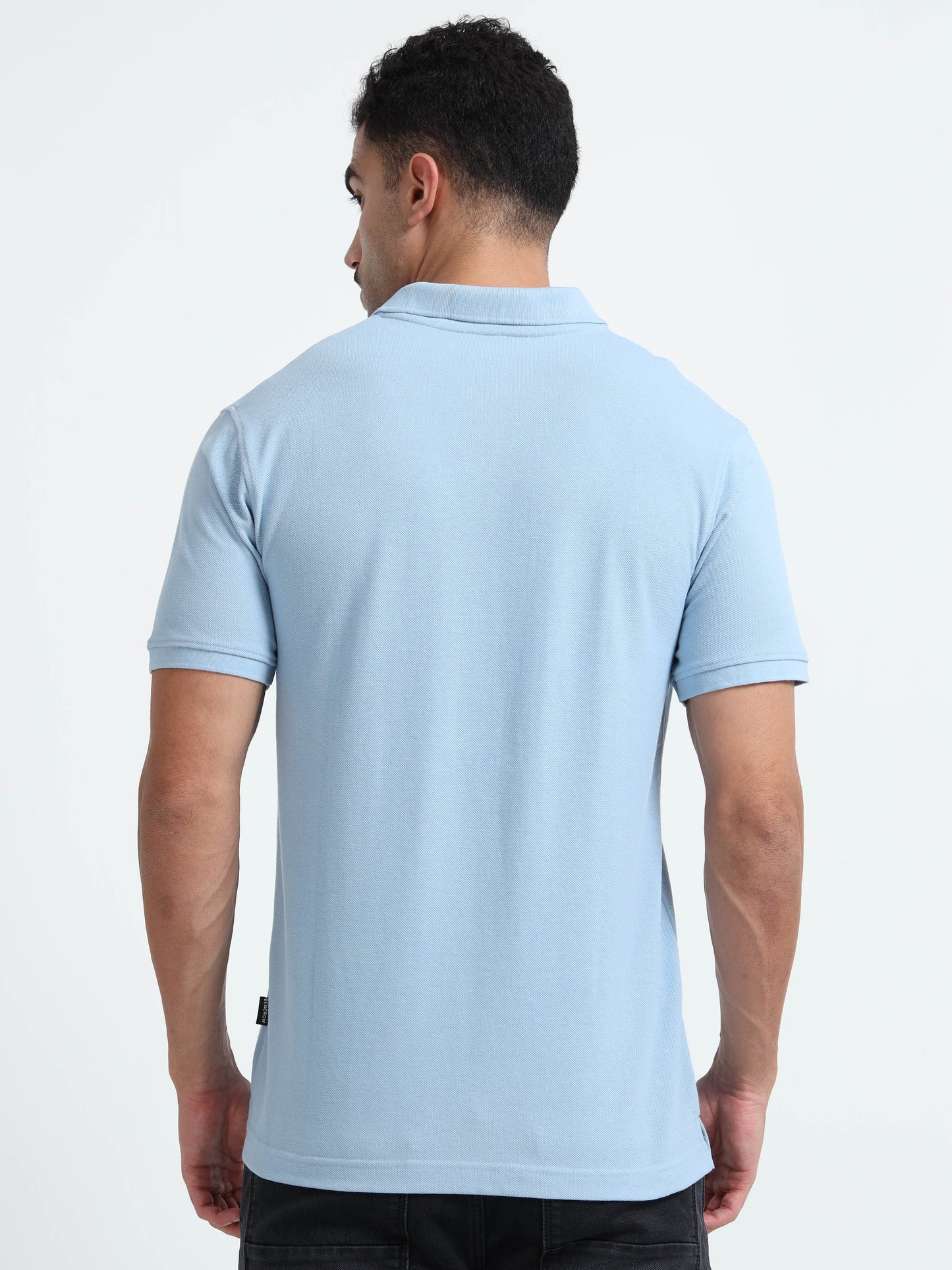 Men's Cotton Sky Blue Polo T-shirt