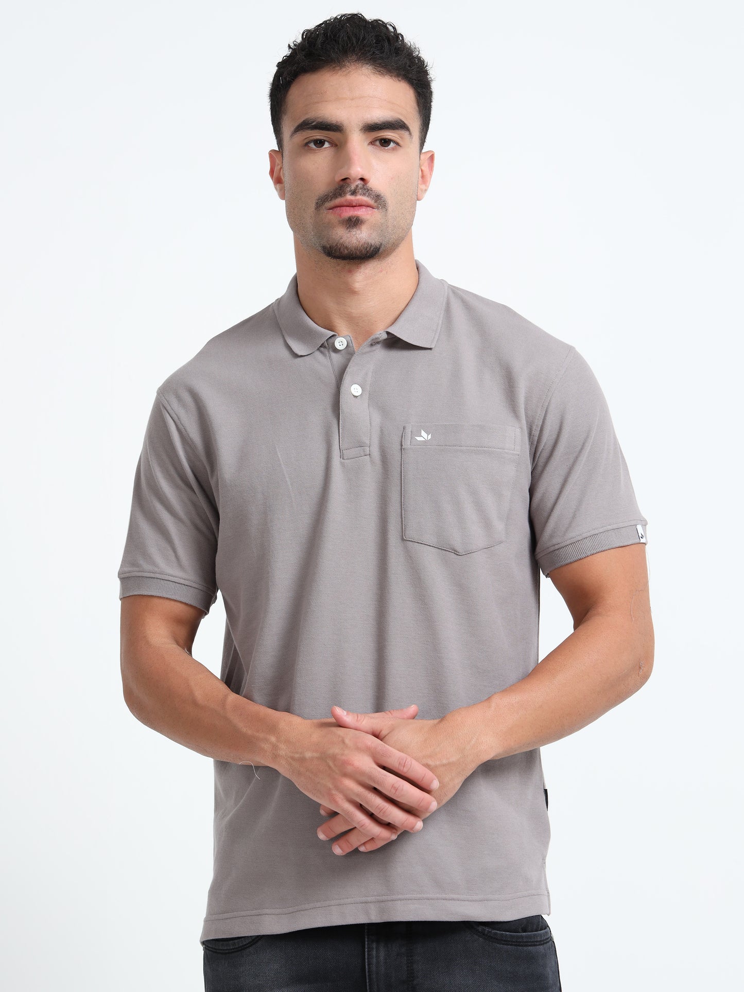 Men's Cotton Grey Polo T-shirt