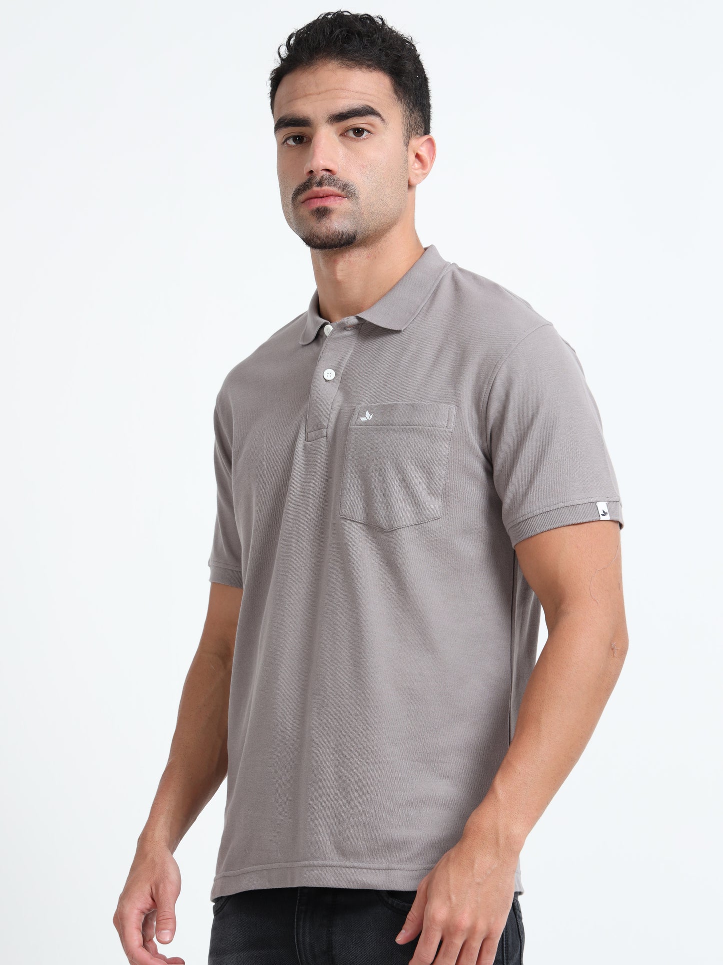 Men's Cotton Grey Polo T-shirt