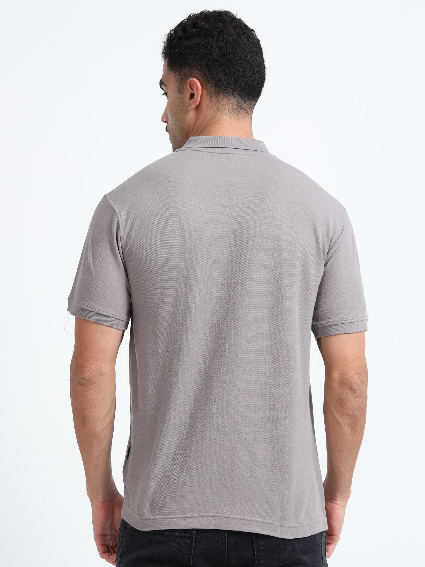 Men's Cotton Grey Polo T-shirt