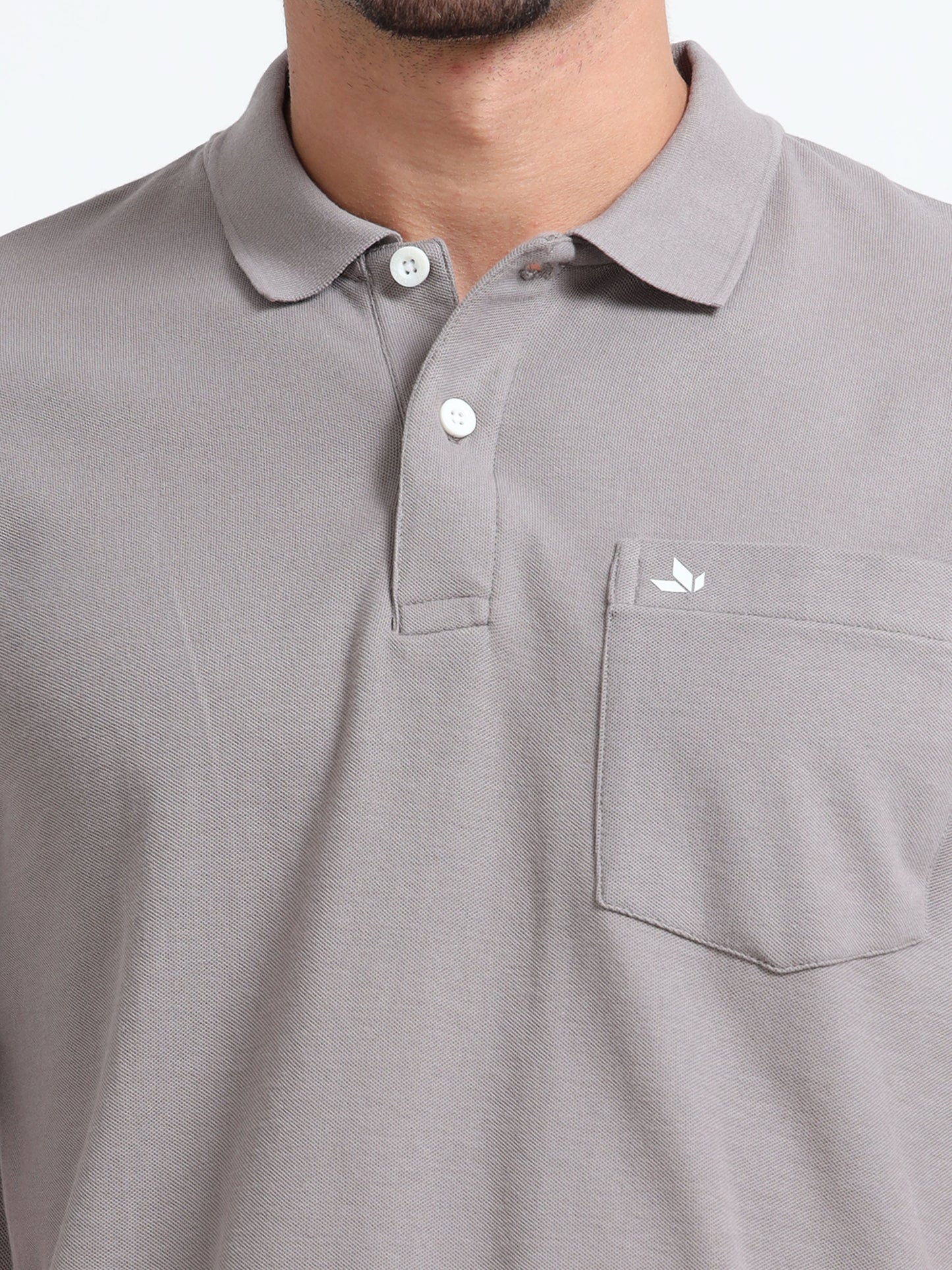 Men's Cotton Grey Polo T-shirt