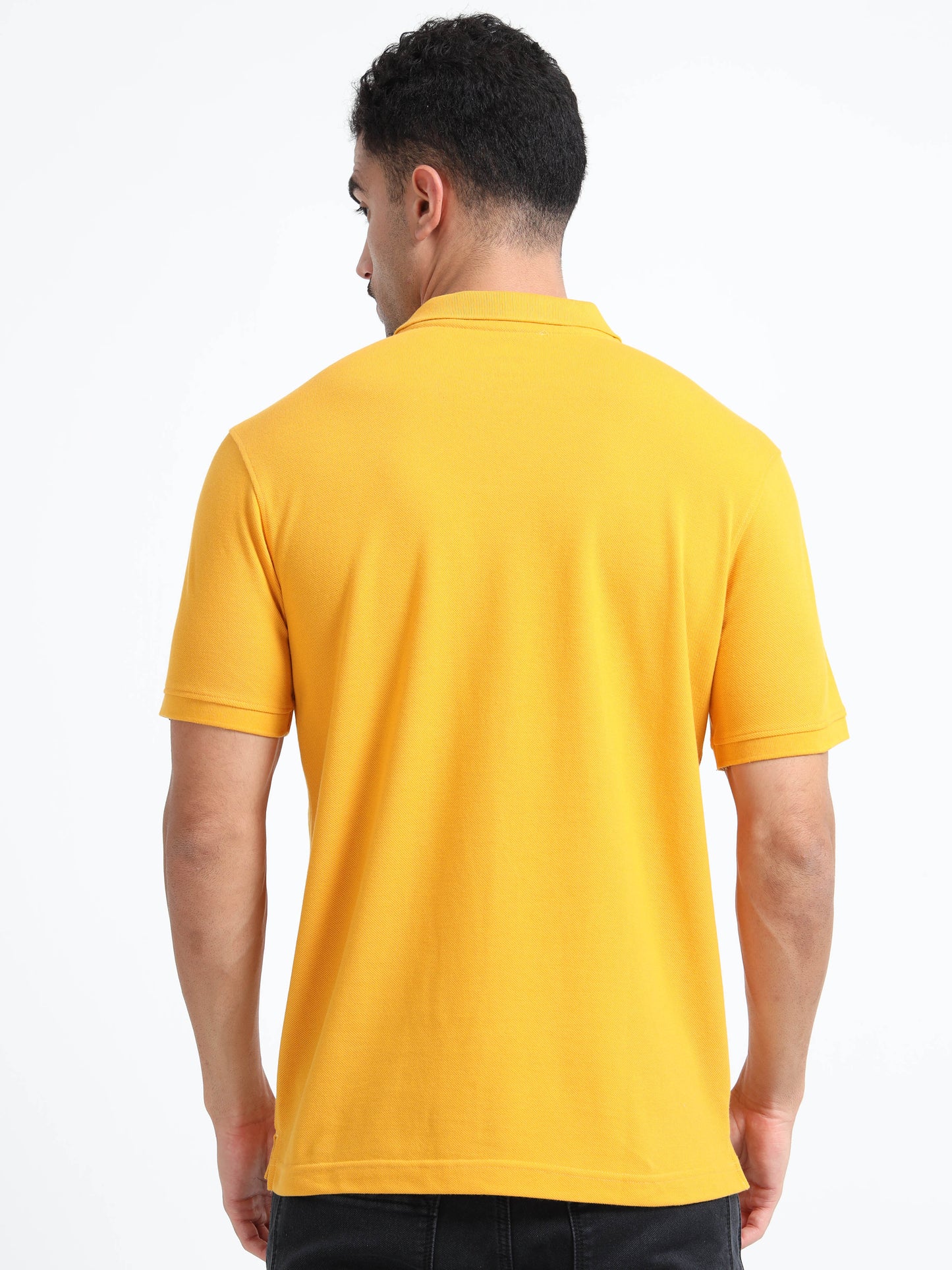 Men's Cotton Yellow Polo T-shirt