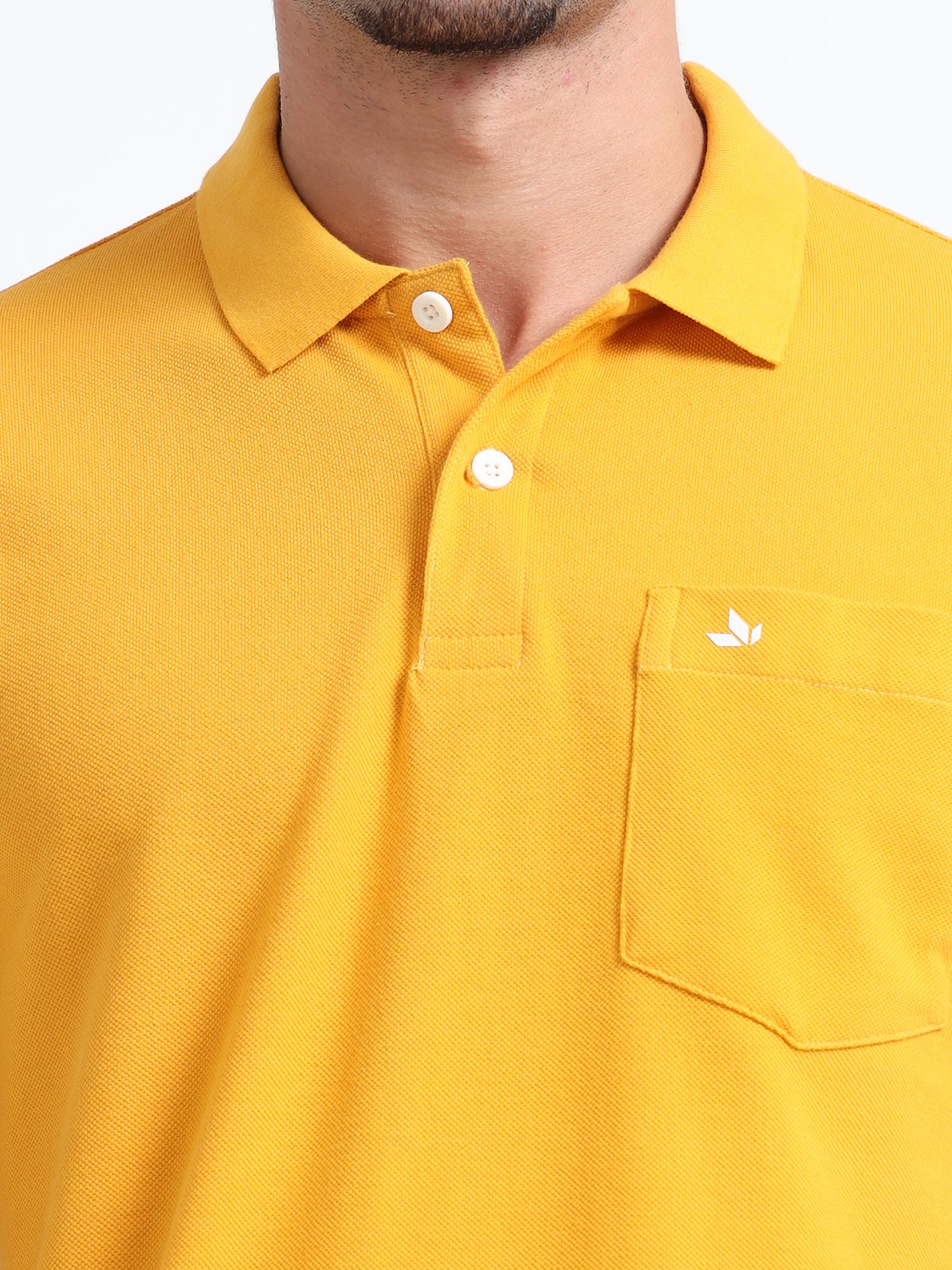 Men's Cotton Yellow Polo T-shirt