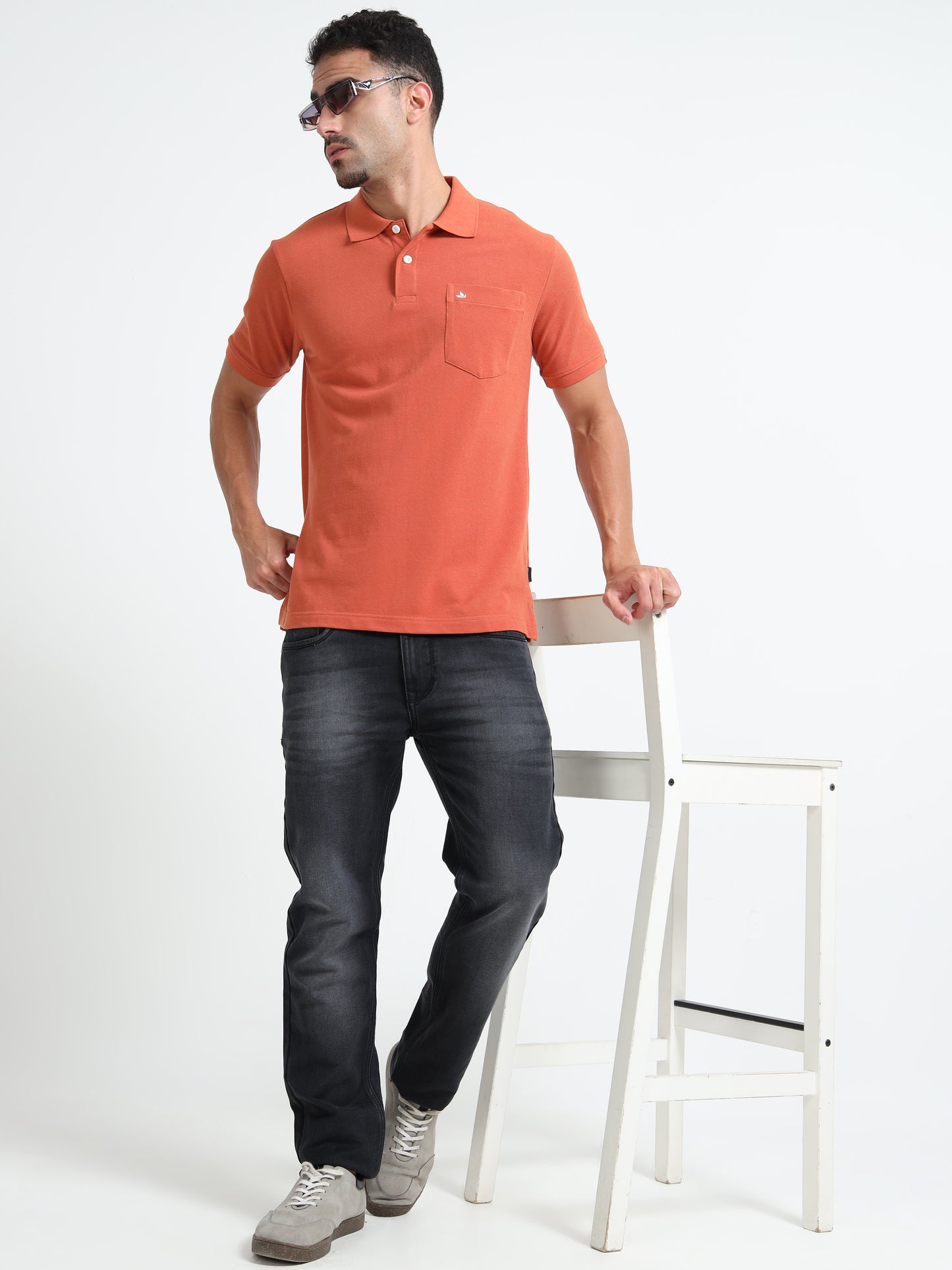 Men's Cotton Coral Polo T-shirt