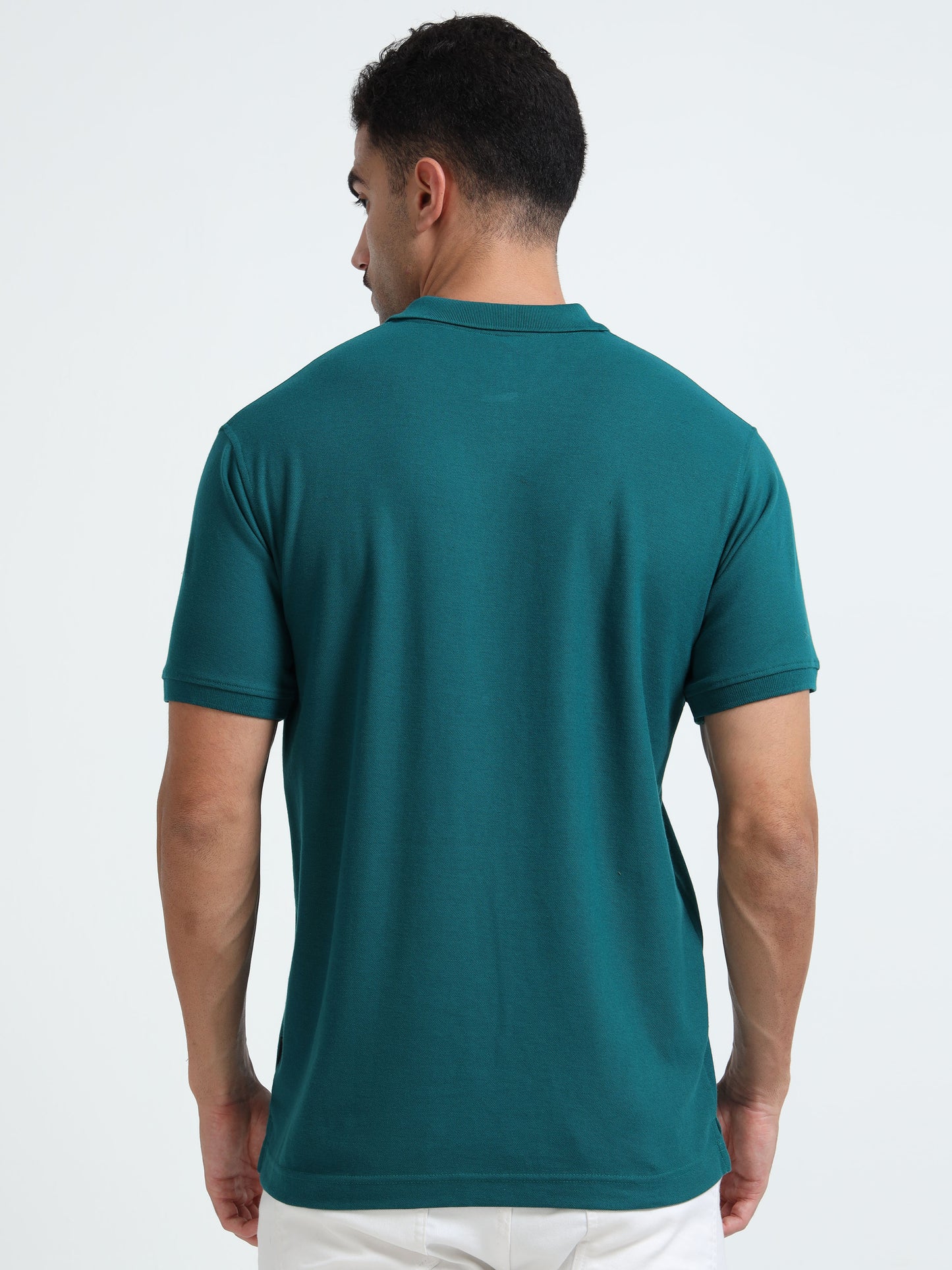 Men's Cotton Teal Polo T-shirt