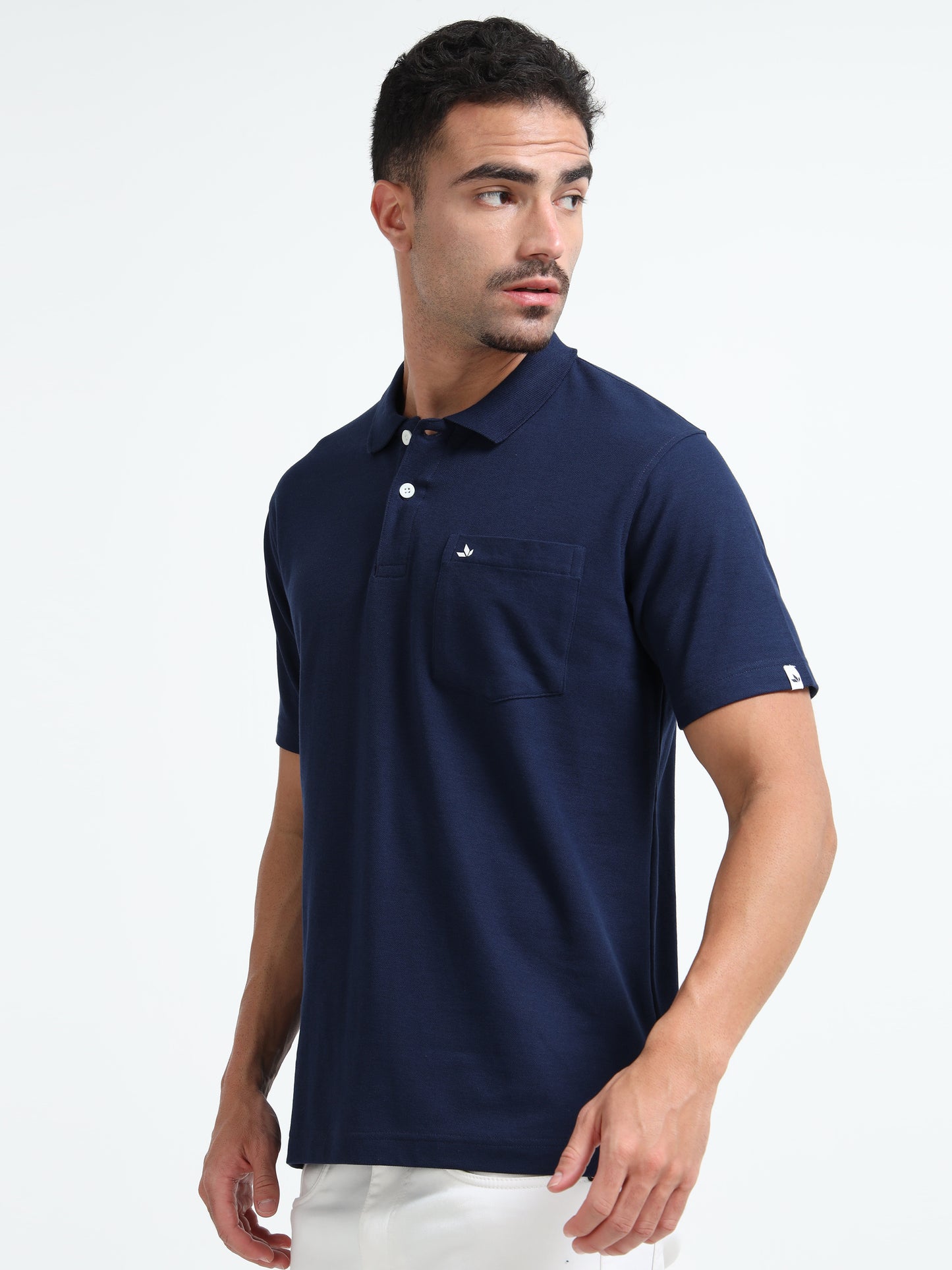 Men's Cotton Navy Polo T-shirt