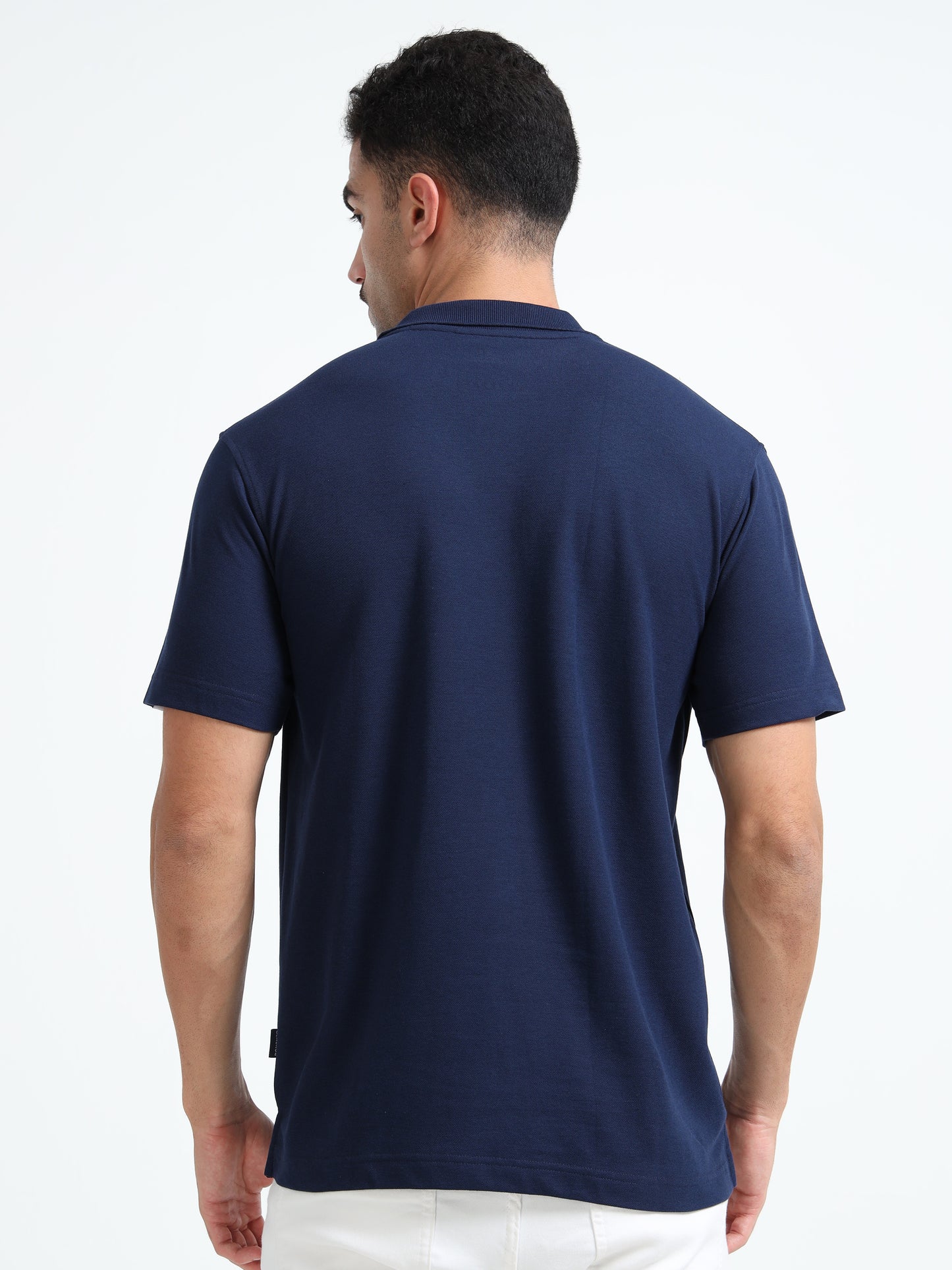 Men's Cotton Navy Polo T-shirt