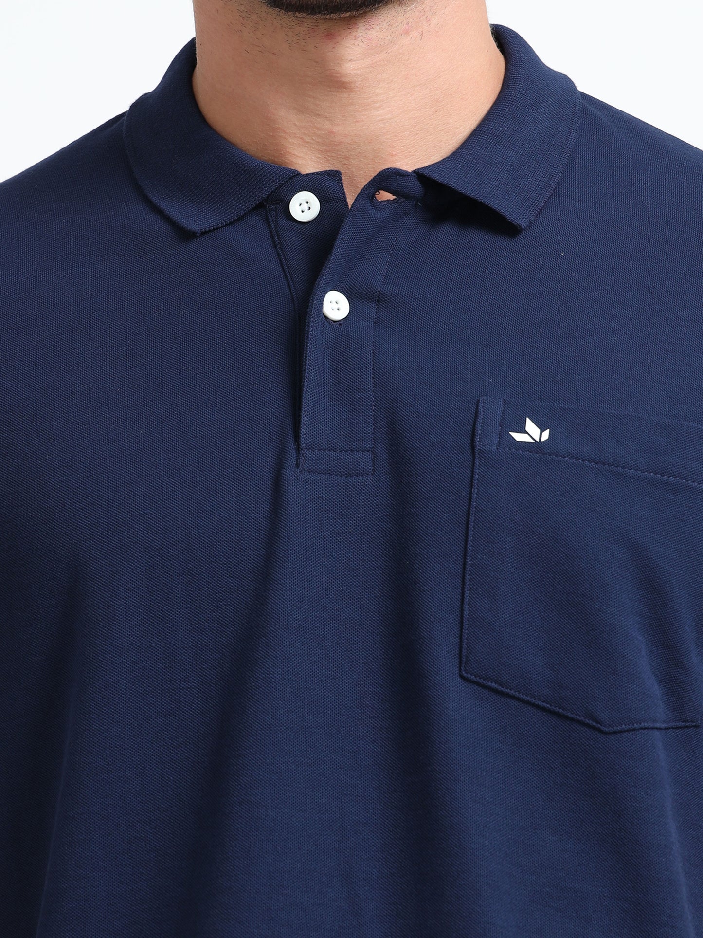 Men's Cotton Navy Polo T-shirt