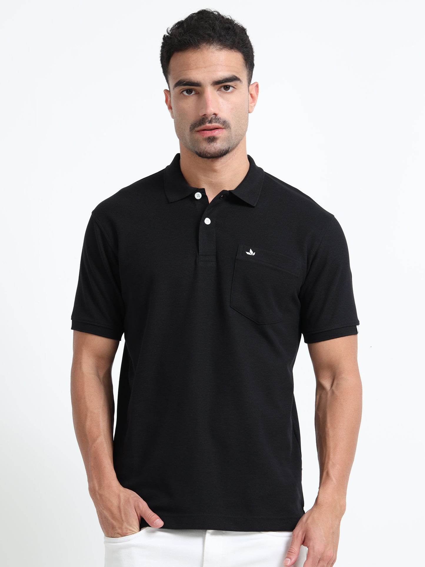 Men's Cotton Deep Blue Polo T-shirt