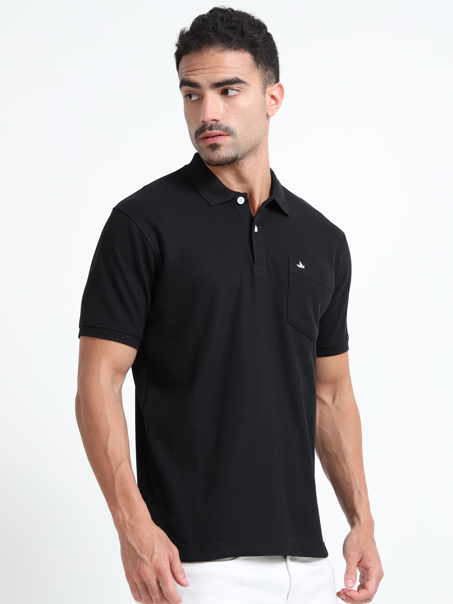 Men's Cotton Deep Blue Polo T-shirt