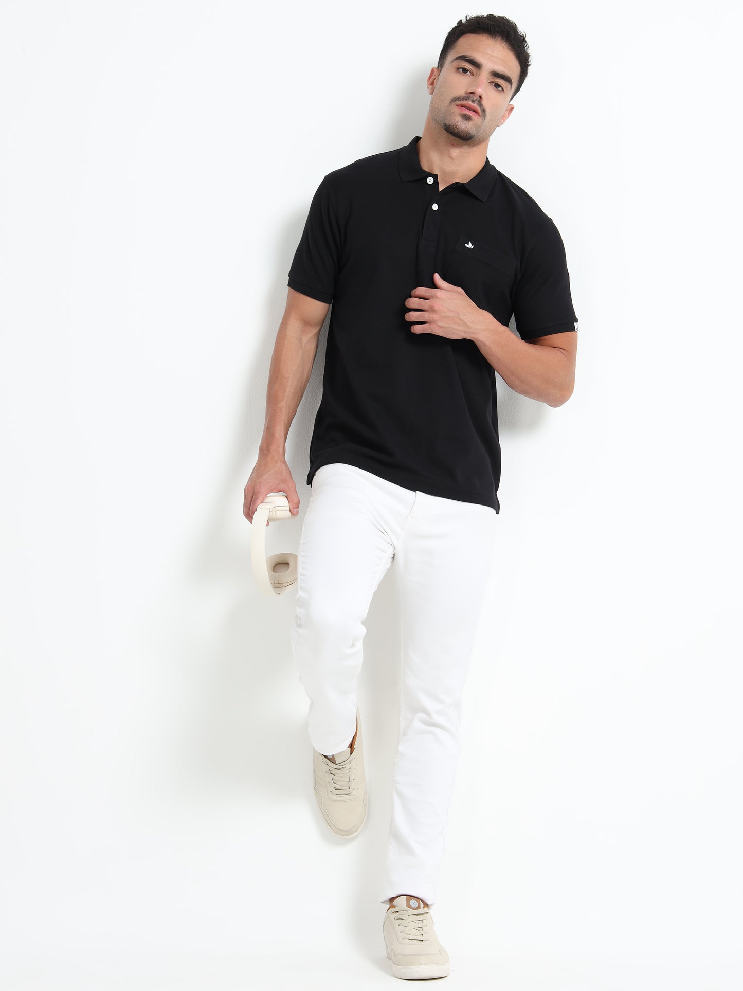 Men's Cotton Deep Blue Polo T-shirt