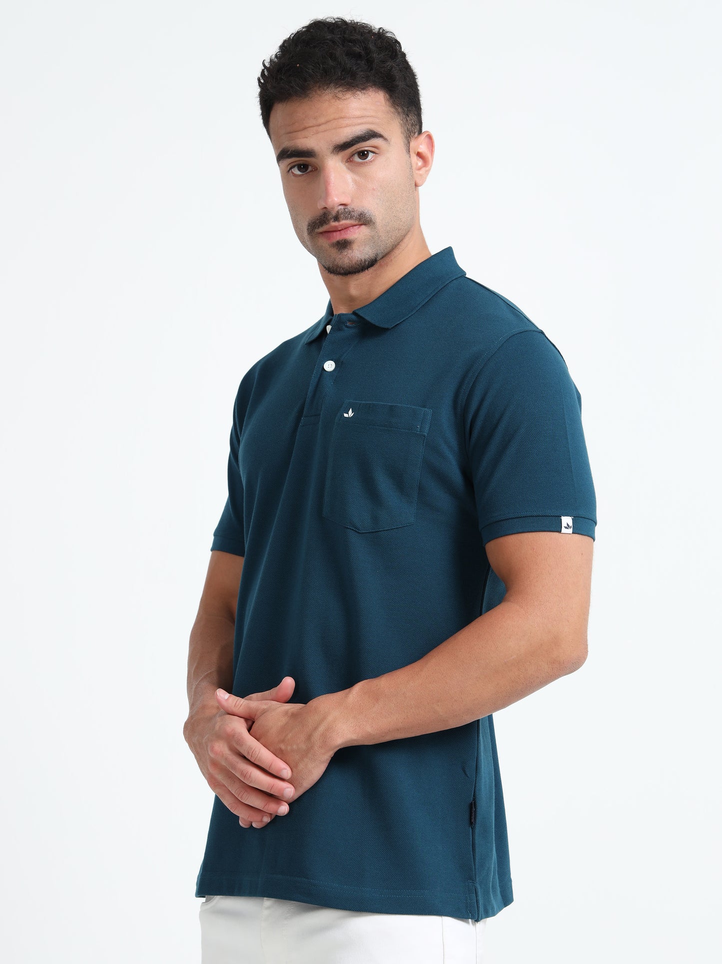Men's Cotton Cobalt Blue Polo T-shirt