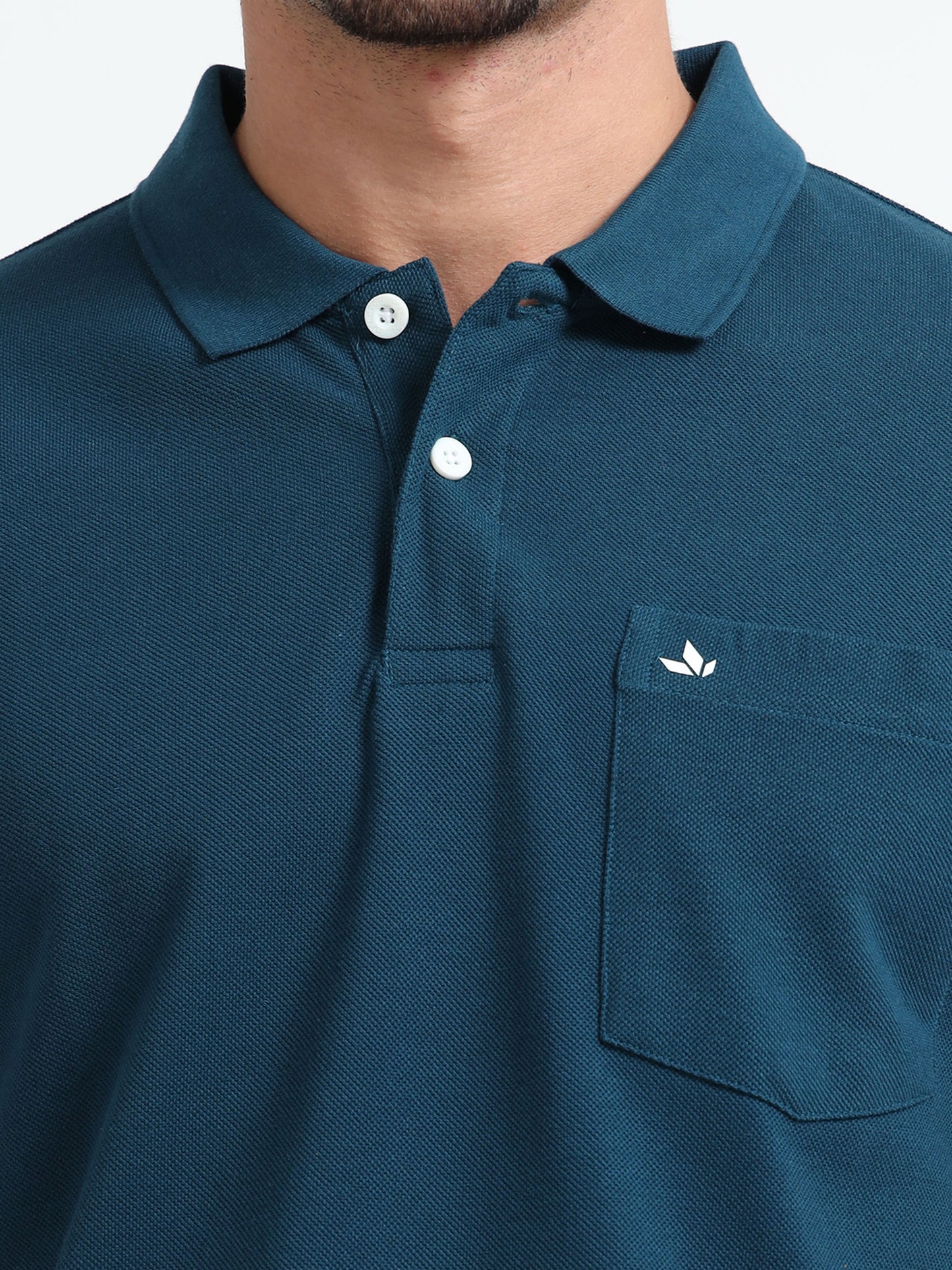 Men's Cotton Cobalt Blue Polo T-shirt