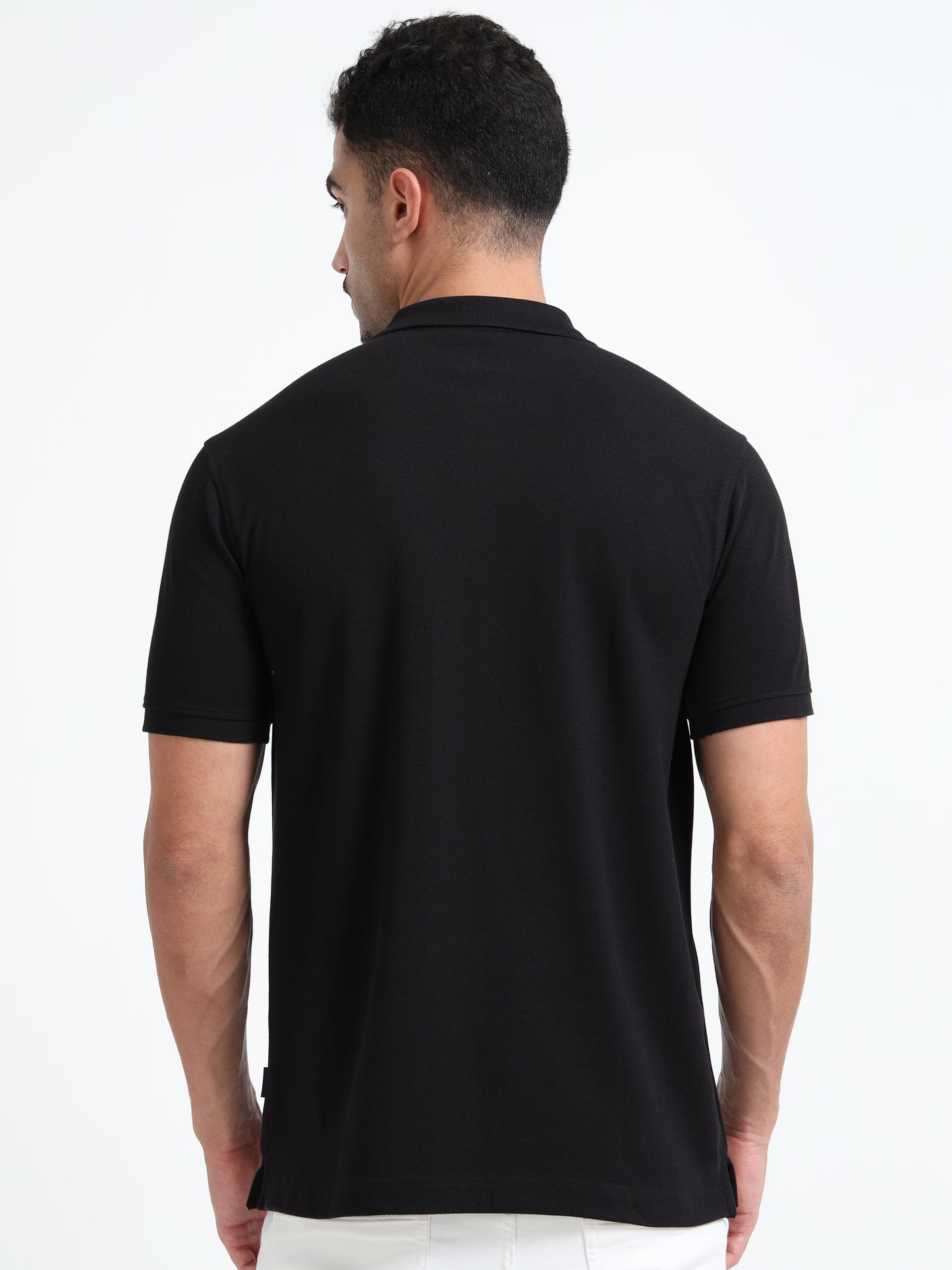 Men's Cotton Black Polo T-shirt