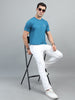 Men's Teal Blue Round Neck T-Shirt