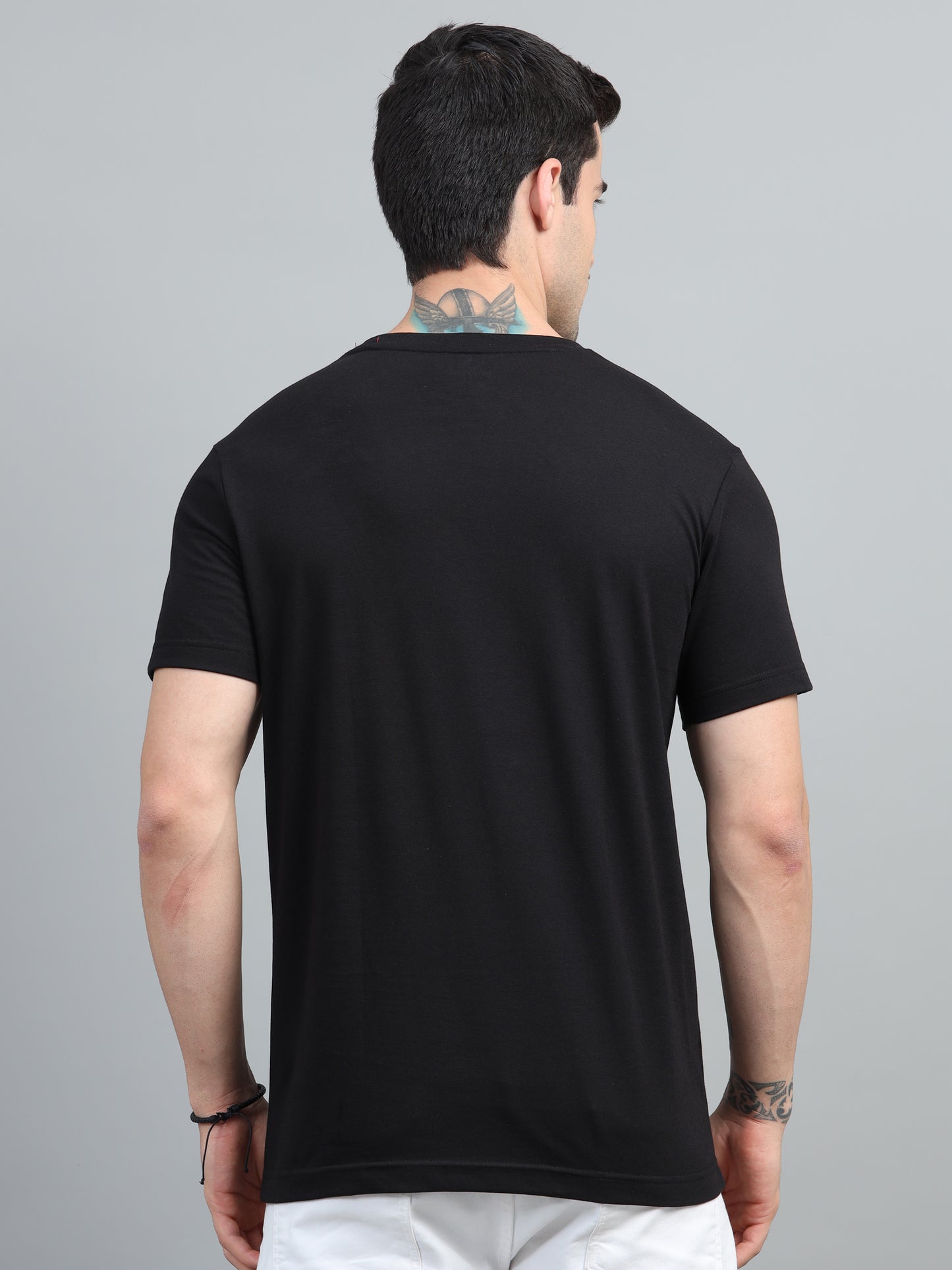 Men's Black Round Neck T-Shirt
