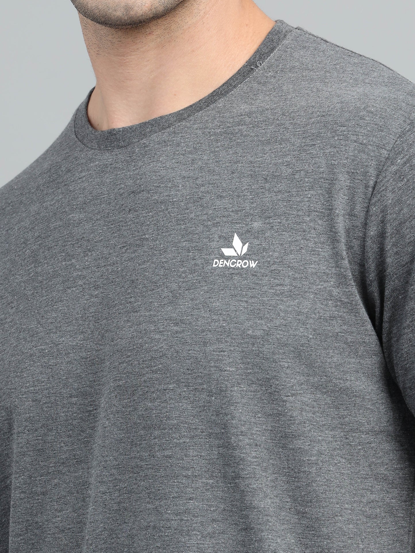 Men's Dark Grey Round Neck T-Shirt