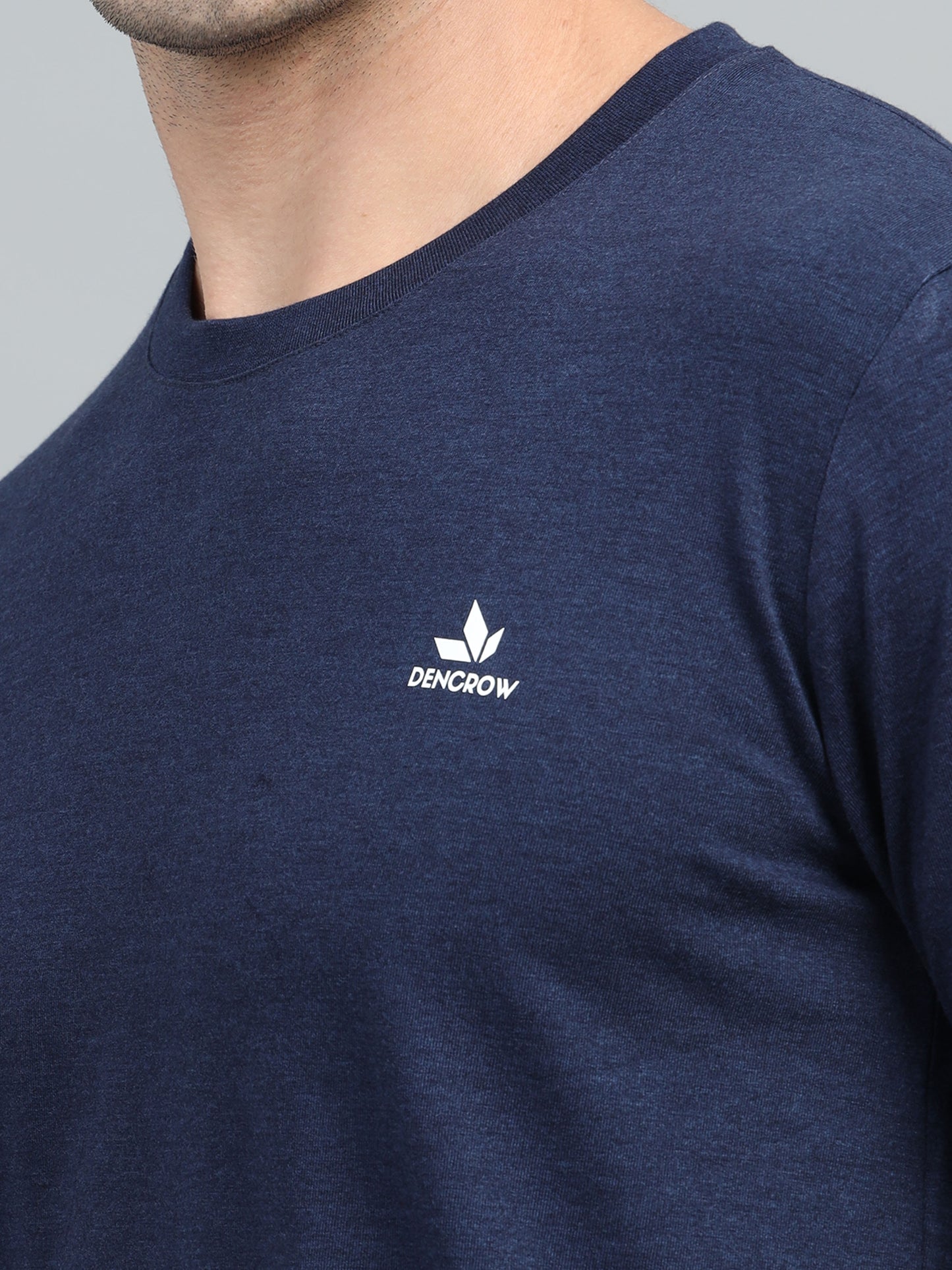 Men's Navy Blue Round Neck T-Shirt