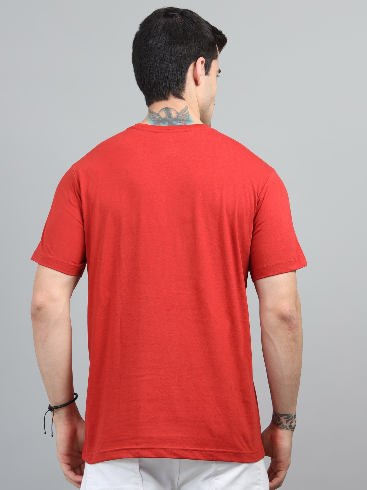 Men's Red Round Neck T-Shirt