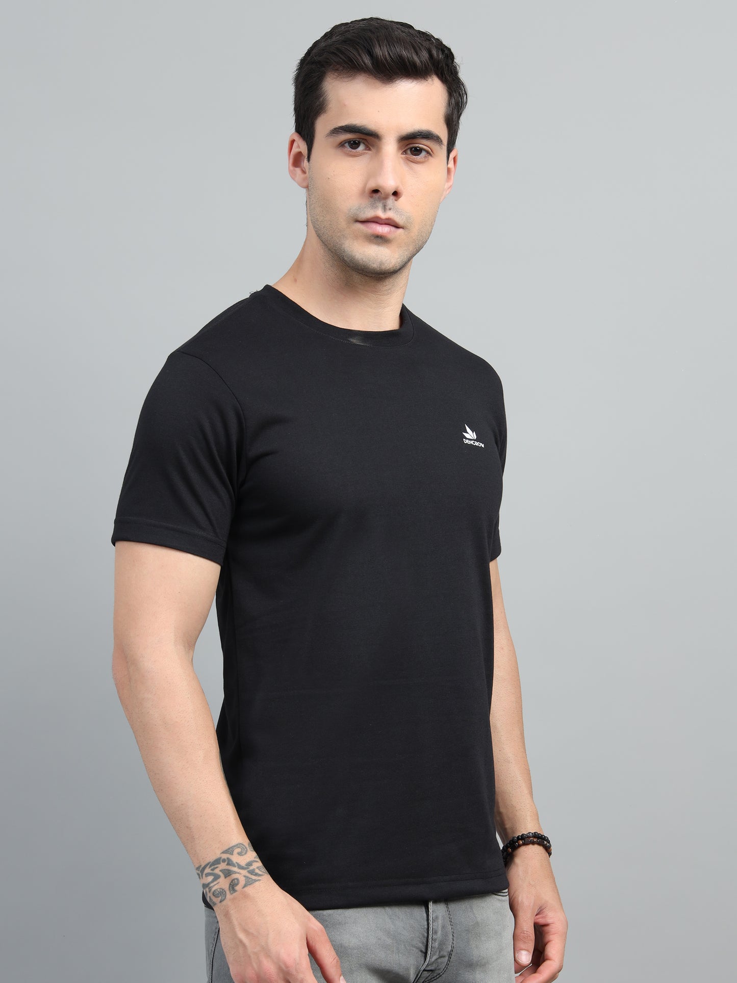 Men's Deep Blue Round Neck T-Shirt