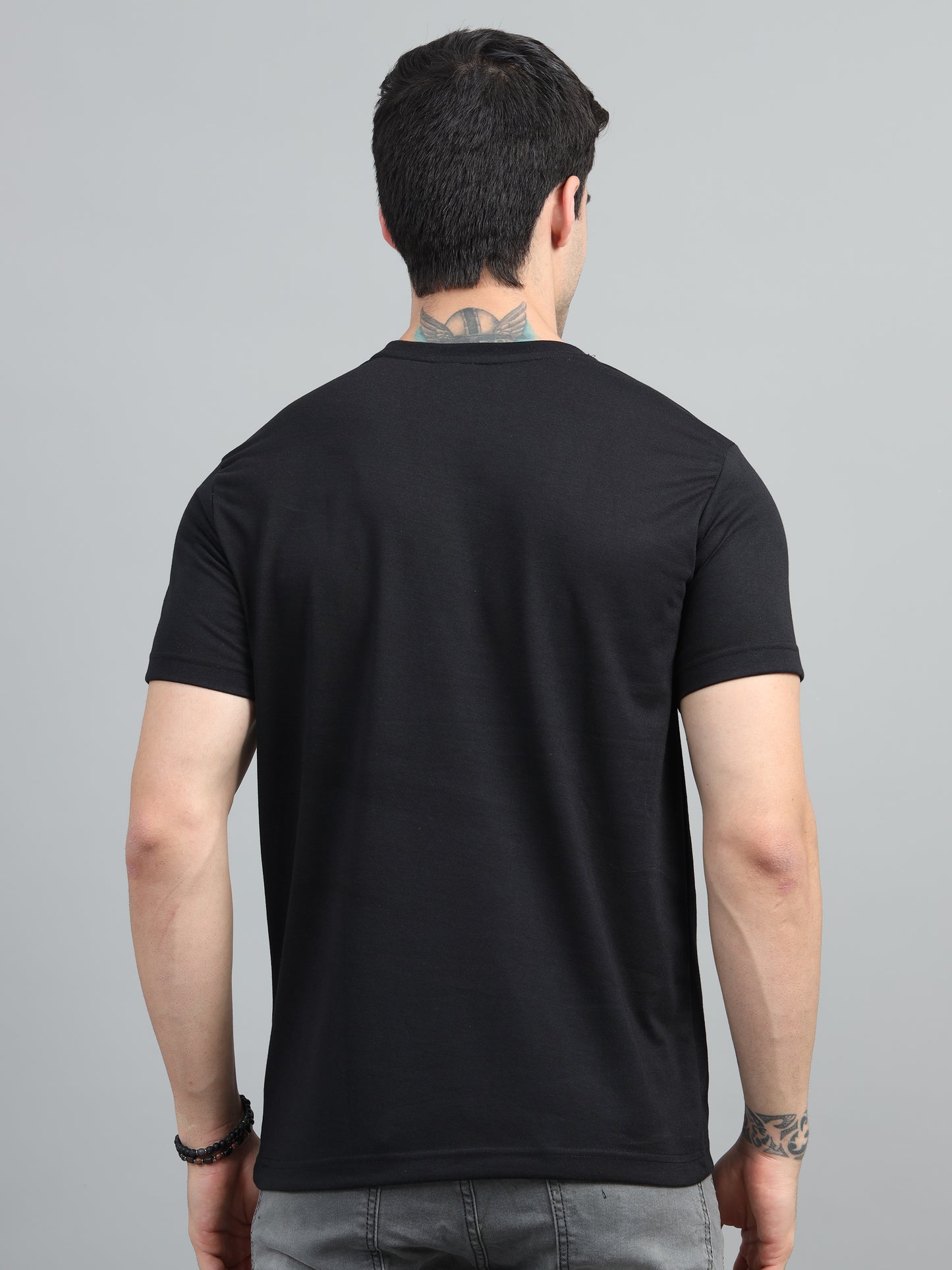 Men's Deep Blue Round Neck T-Shirt
