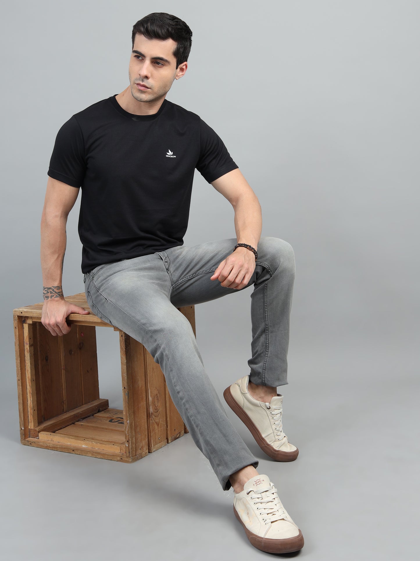 Men's Deep Blue Round Neck T-Shirt