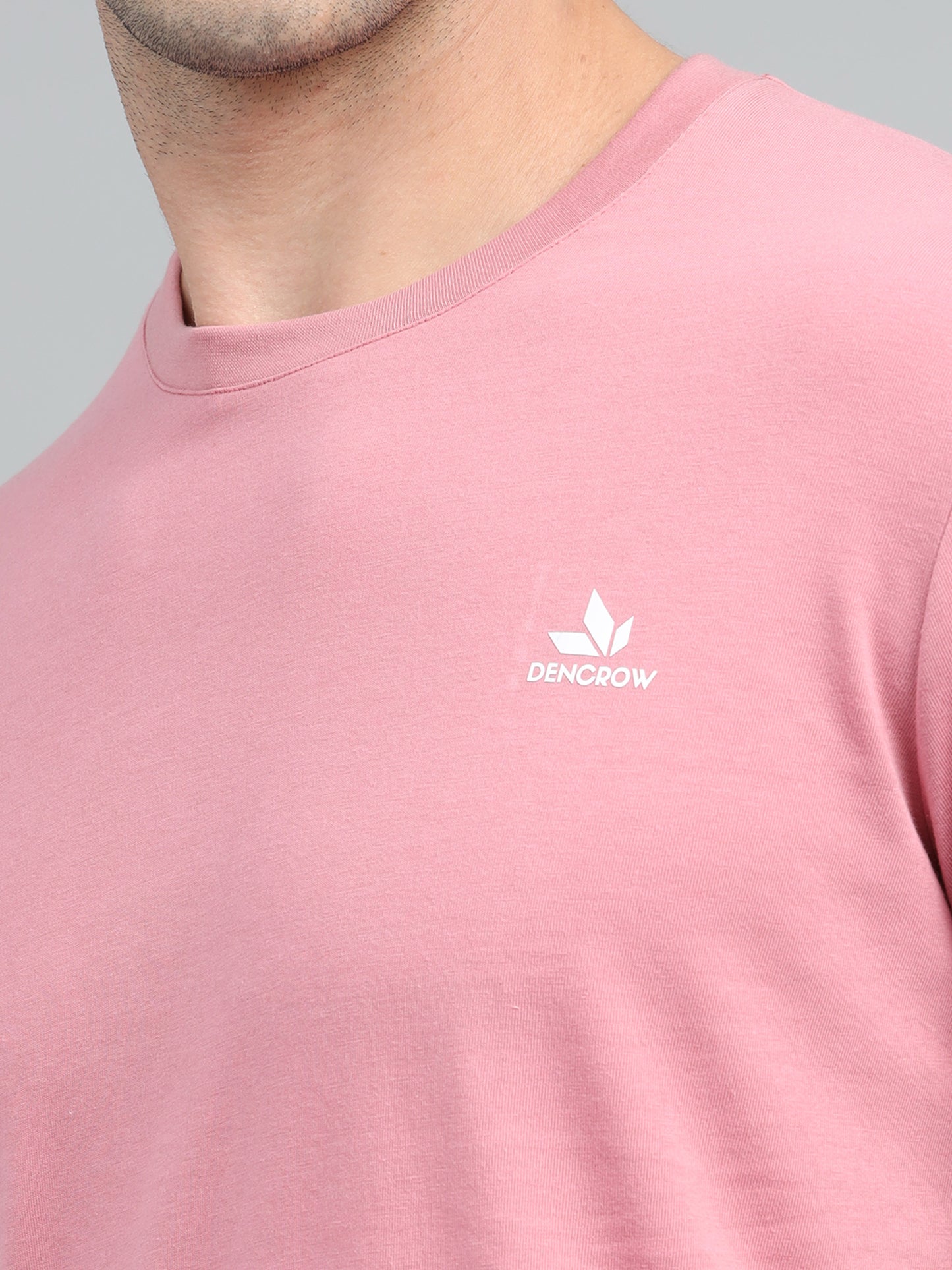 Men's Pink Round Neck T-Shirt
