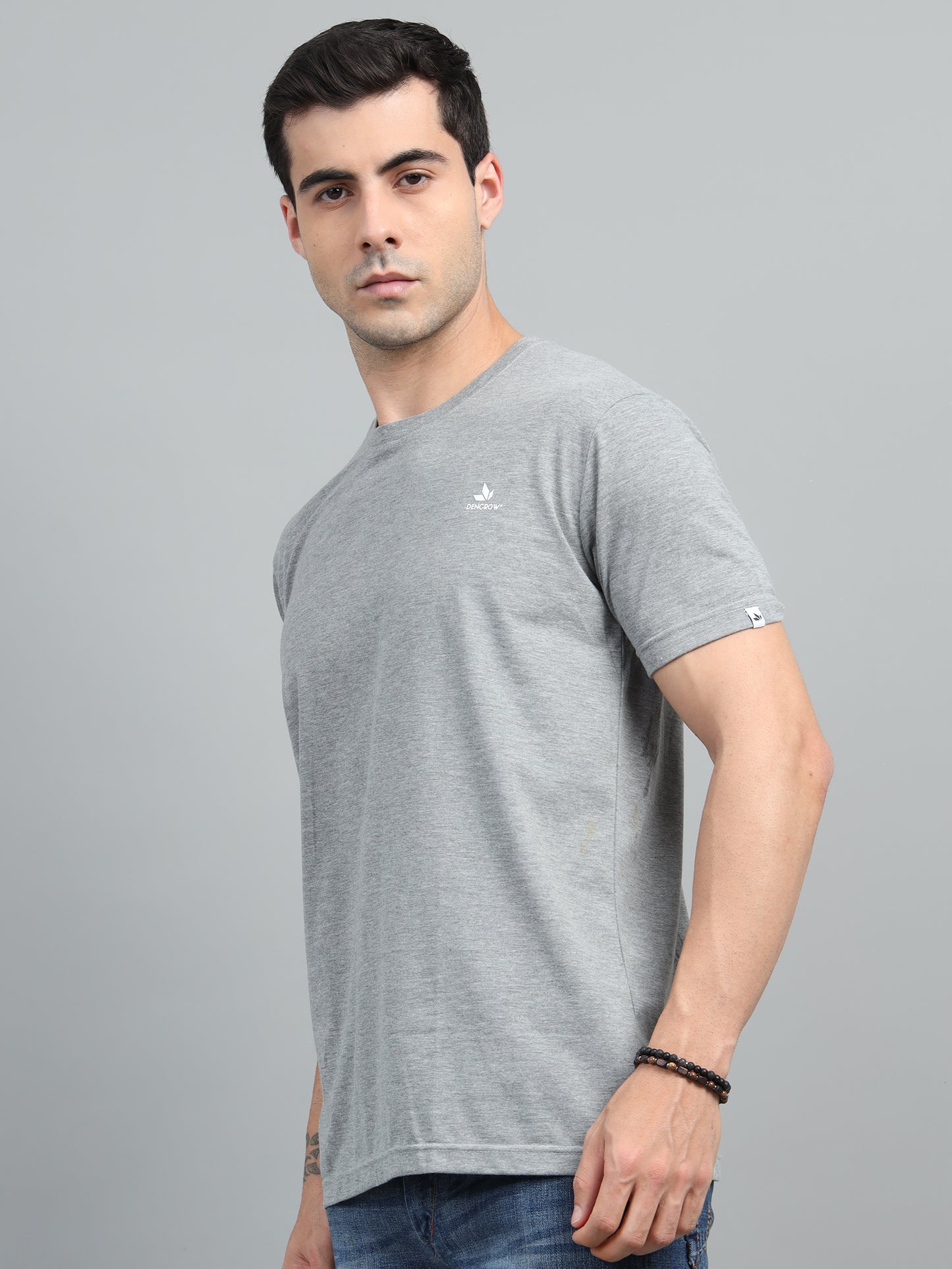 Men's Grey Round Neck T-Shirt