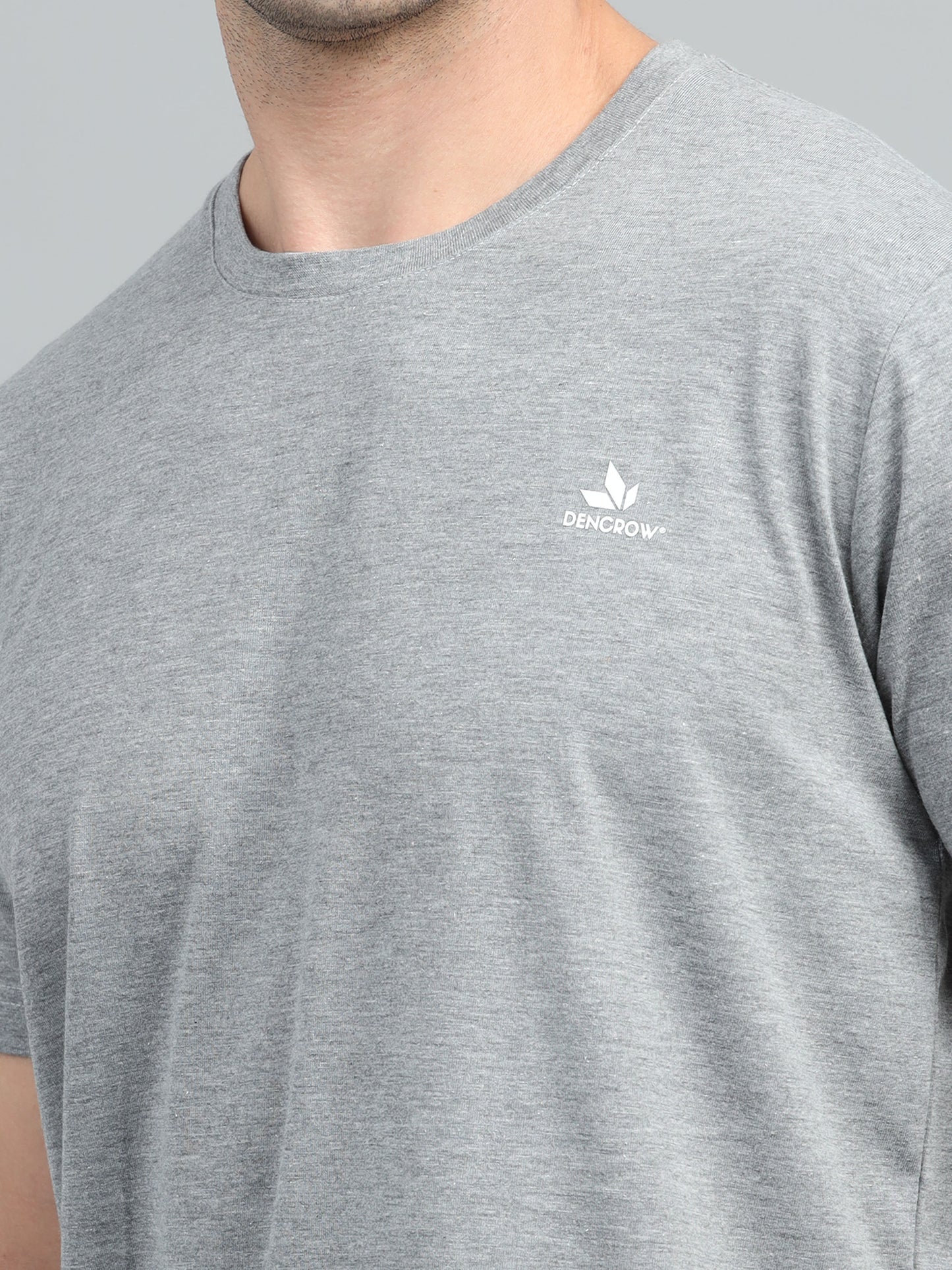 Men's Grey Round Neck T-Shirt