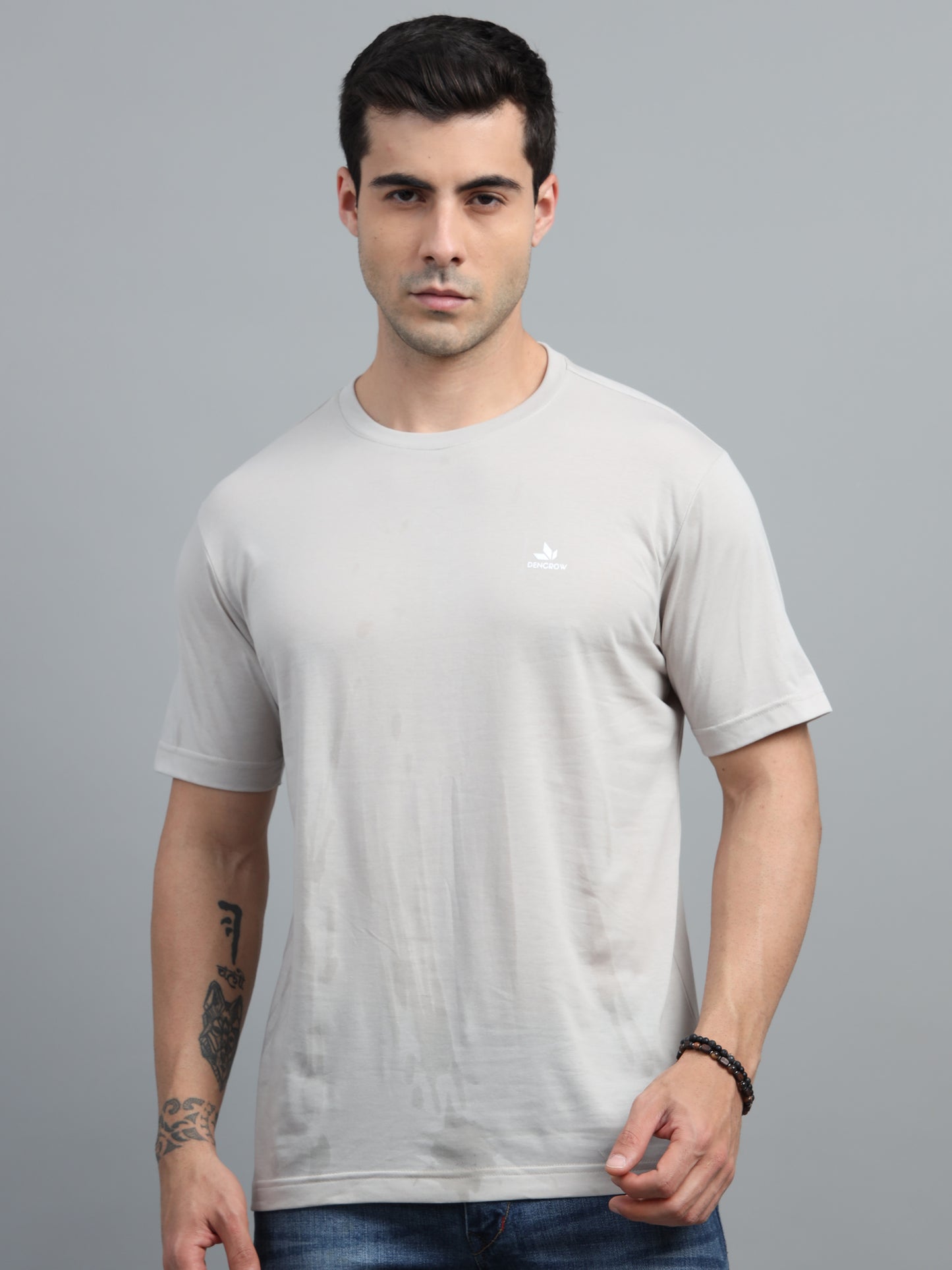 Men's Off White Round Neck T-Shirt