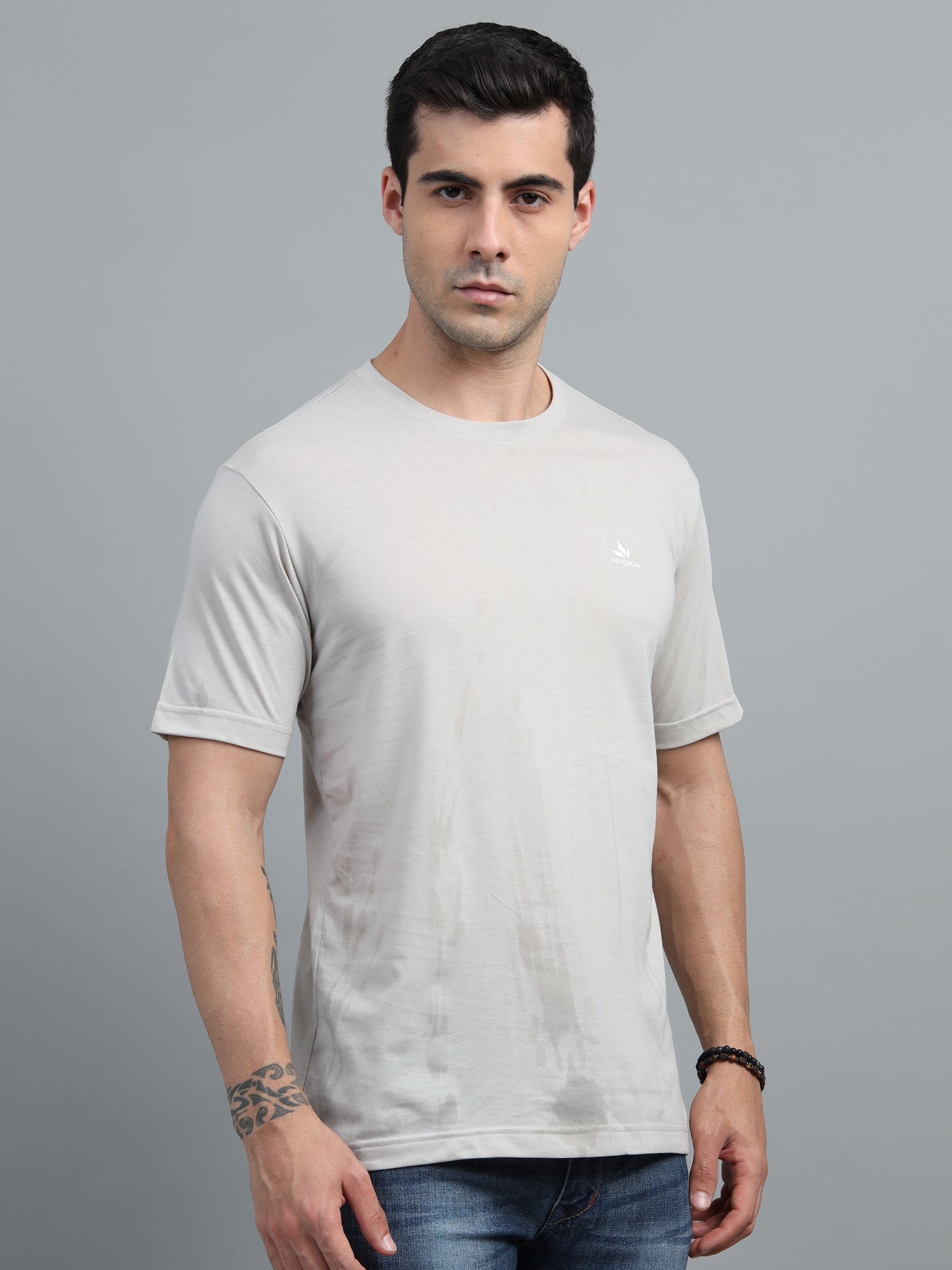Men's Off White Round Neck T-Shirt
