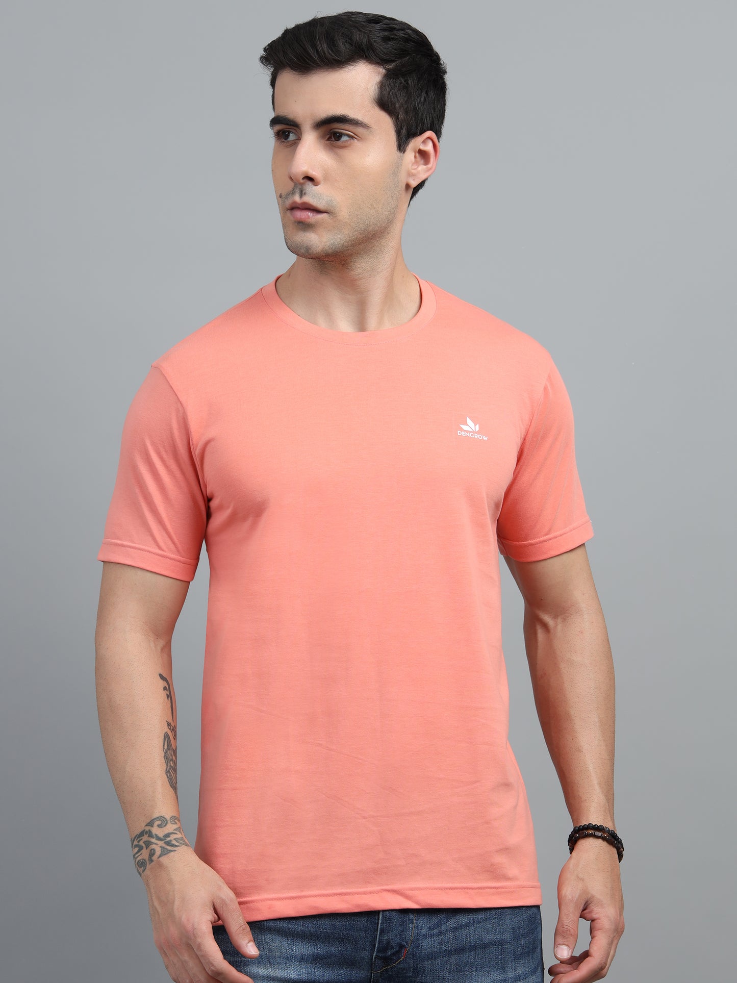 Men's Salmon Round Neck T-Shirt