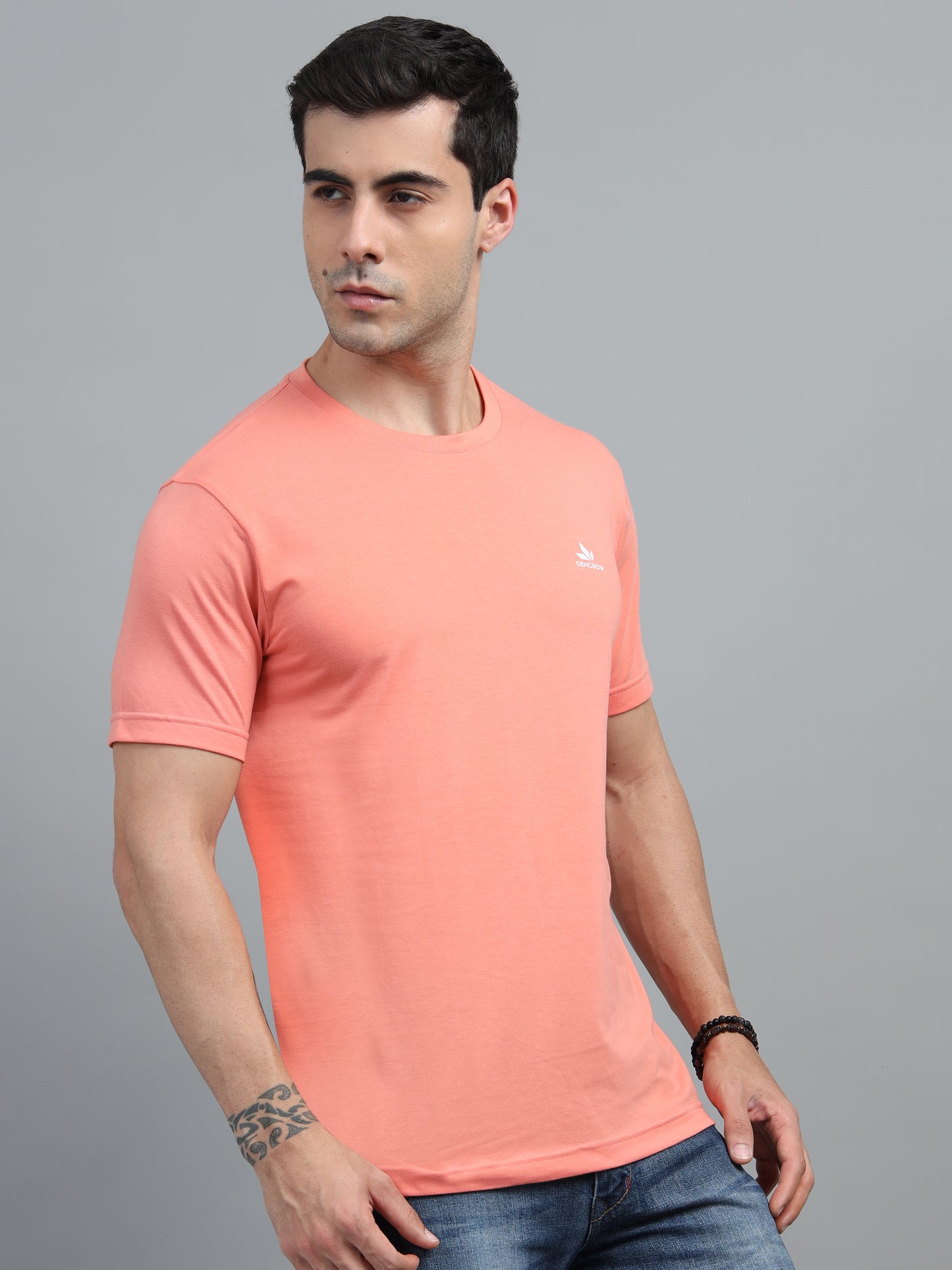 Men's Salmon Round Neck T-Shirt