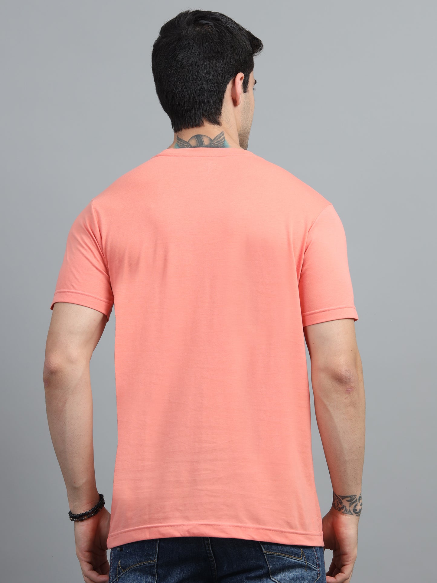 Men's Salmon Round Neck T-Shirt