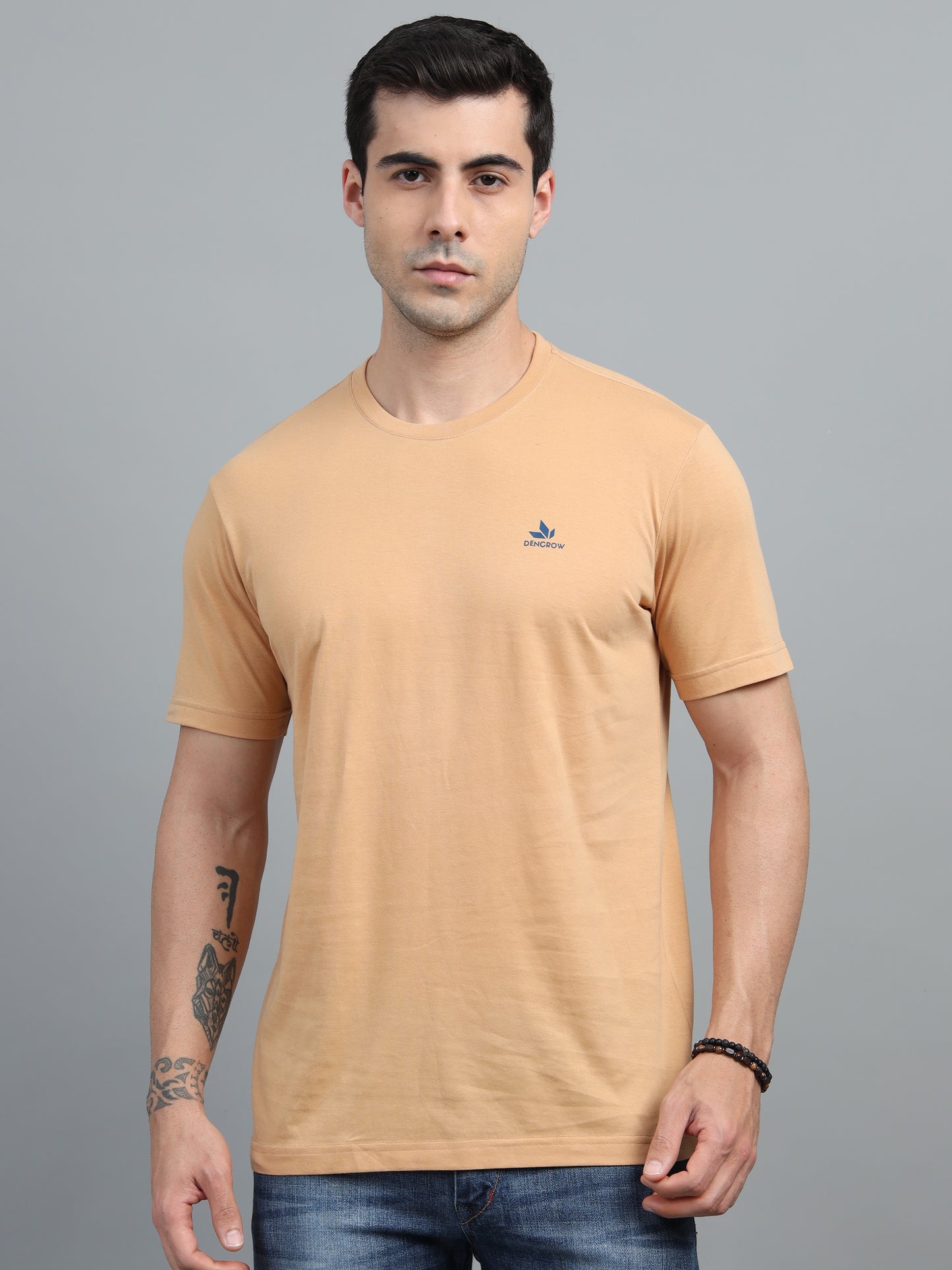 Men's Sand Round Neck T-Shirt