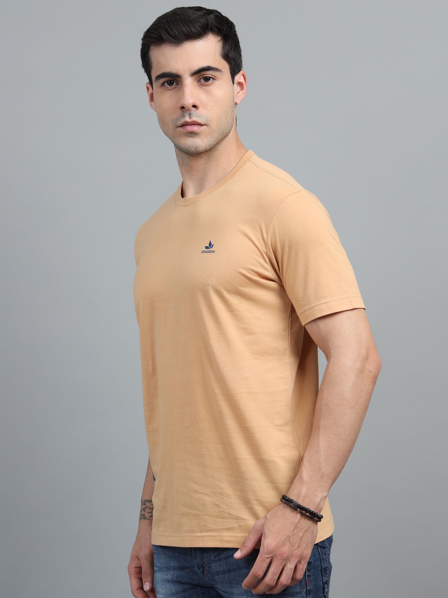 Men's Sand Round Neck T-Shirt