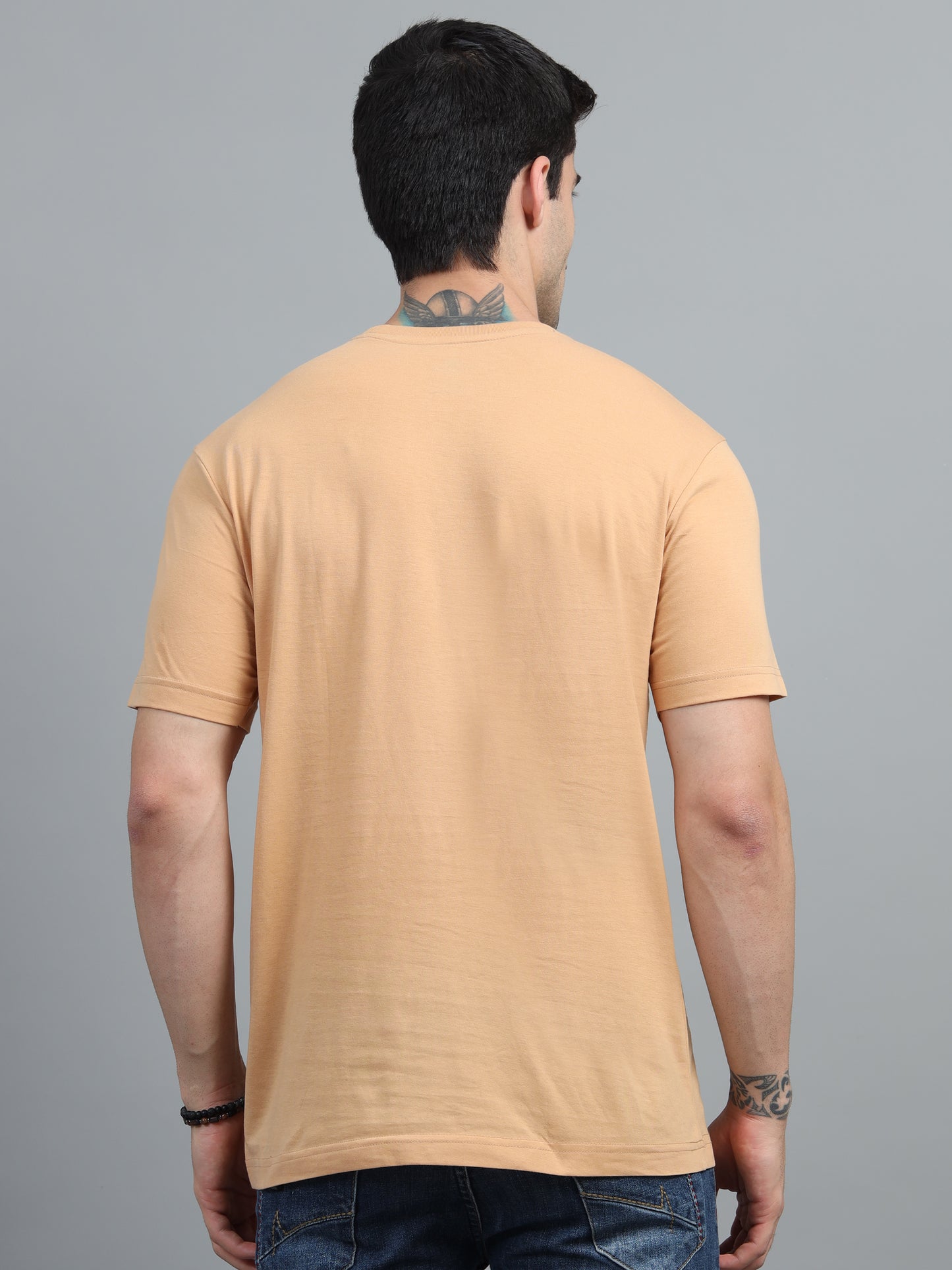 Men's Sand Round Neck T-Shirt