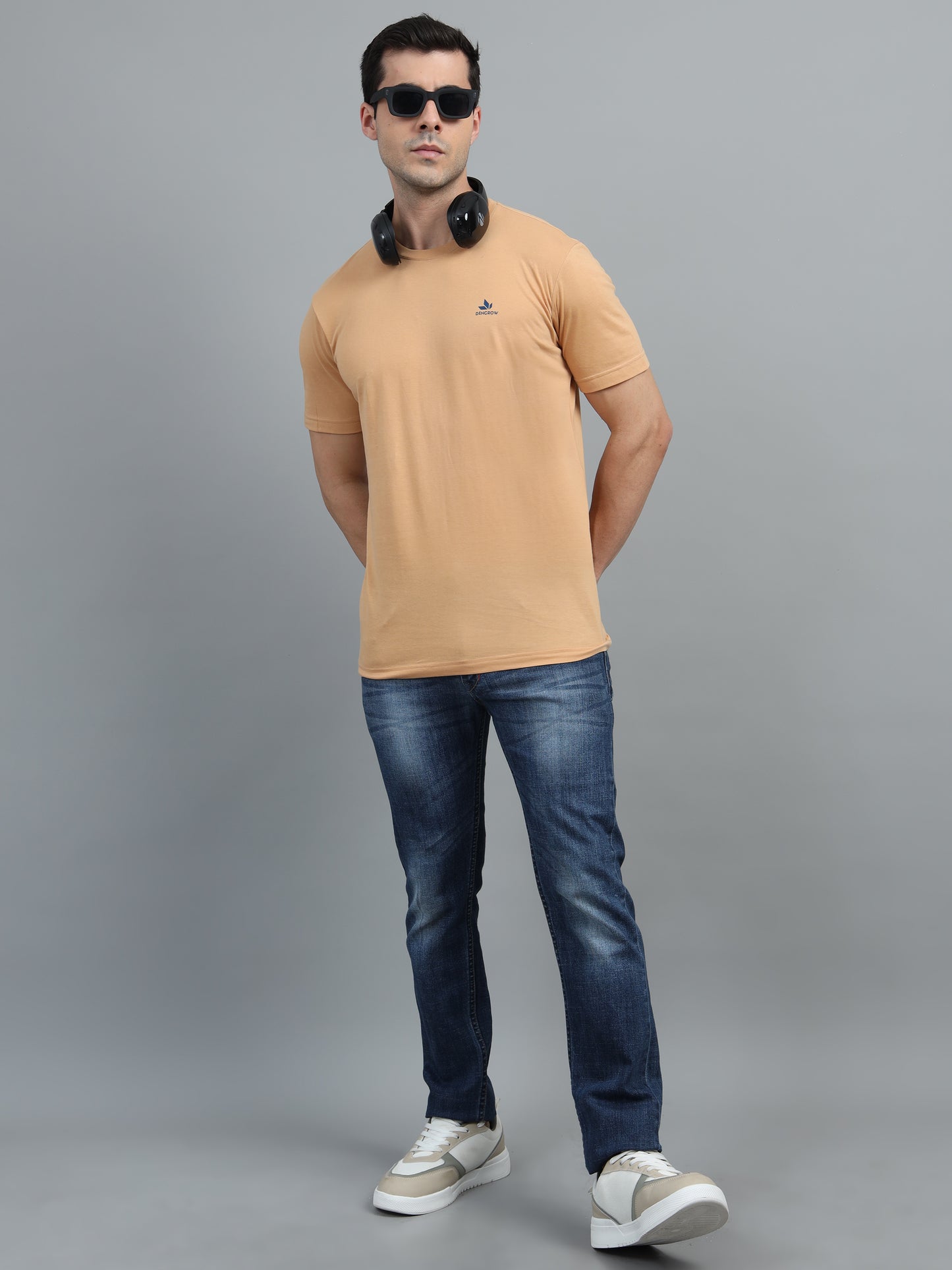Men's Sand Round Neck T-Shirt