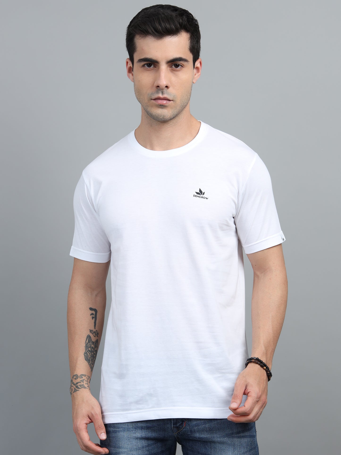 Men's White Round Neck T-Shirt
