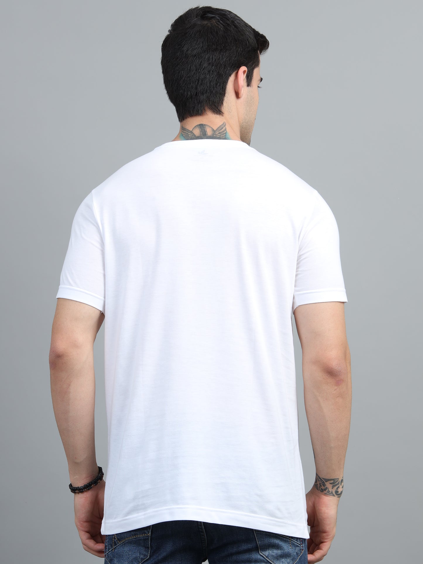 Men's White Round Neck T-Shirt
