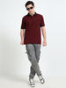 Men's Black Striped Red Polo T-Shirt